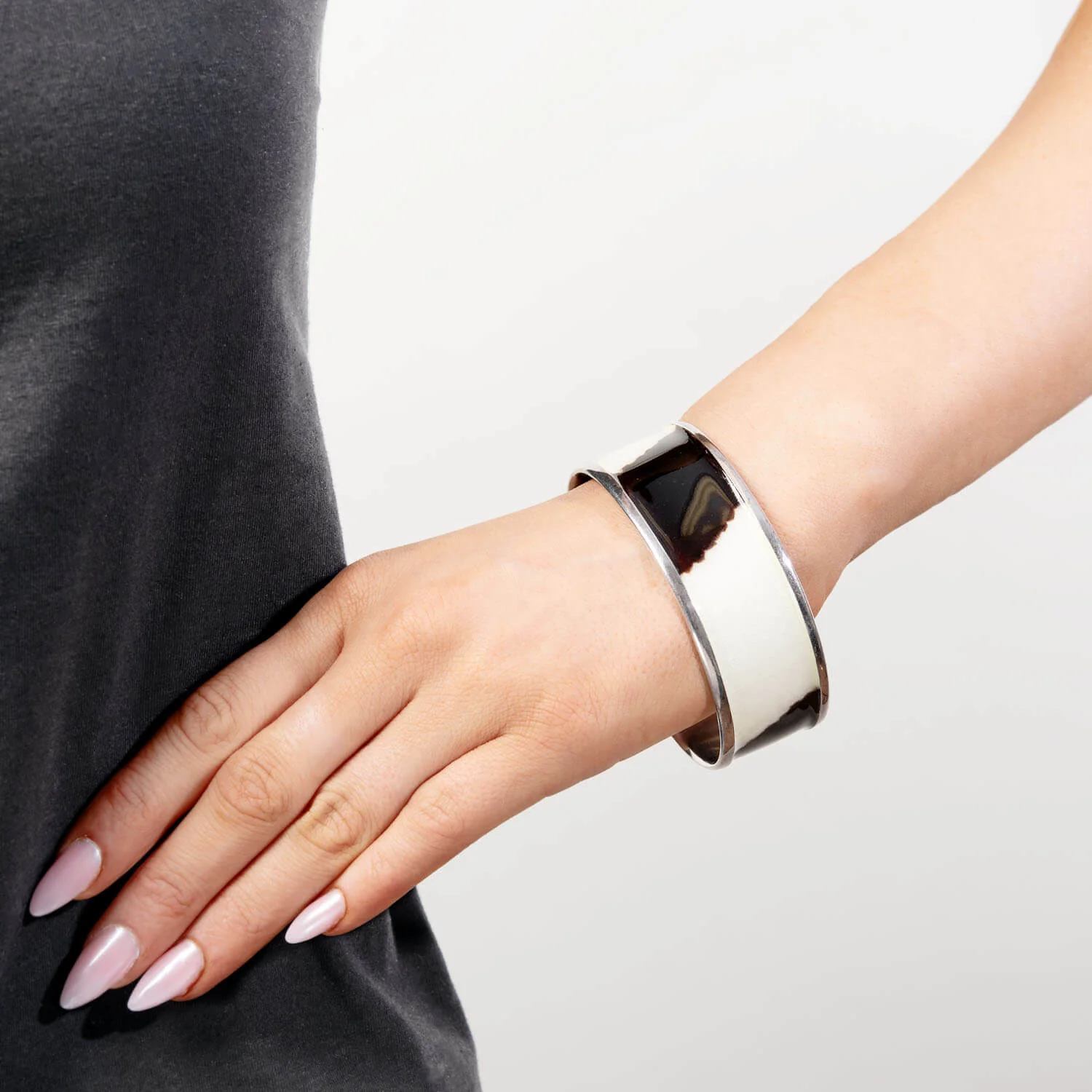 ALEXANDER TILLANDER Retro Sterling Silver Enamel Cuff - Image 5