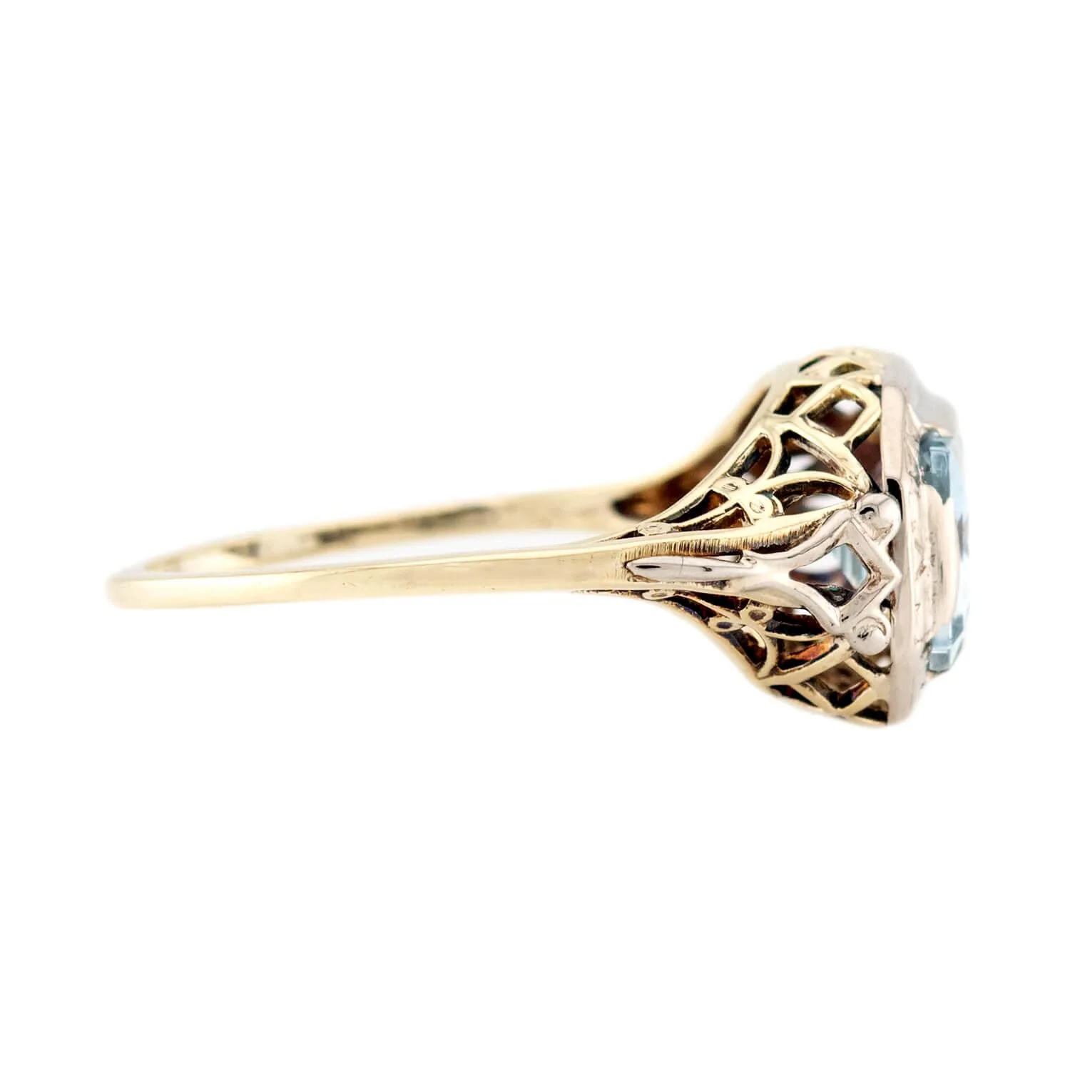 Art Deco 14k Aqua Ring - Image 3