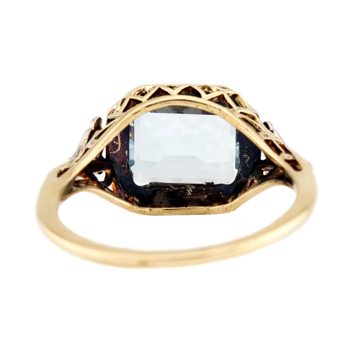 Art Deco 14k Aqua Ring - Image 5