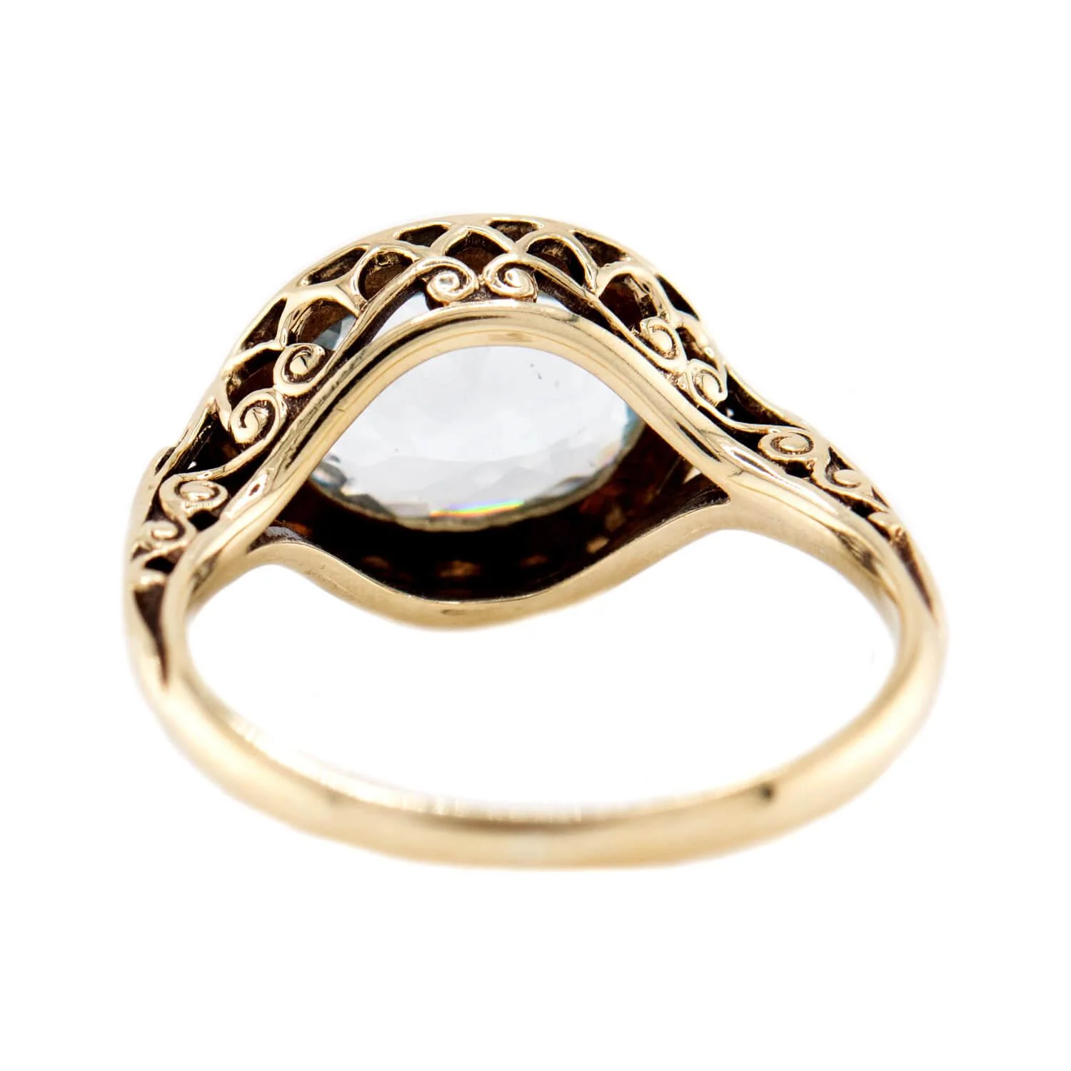 Art Deco 14k Aqua Ring - Image 5