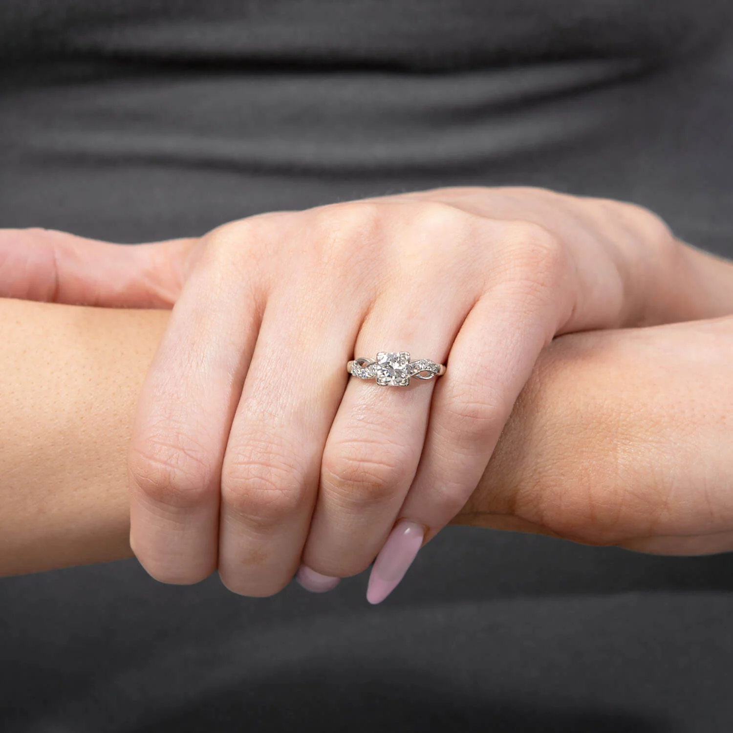 Art Deco 14k Diamond Engagement Ring .70ct - Image 5