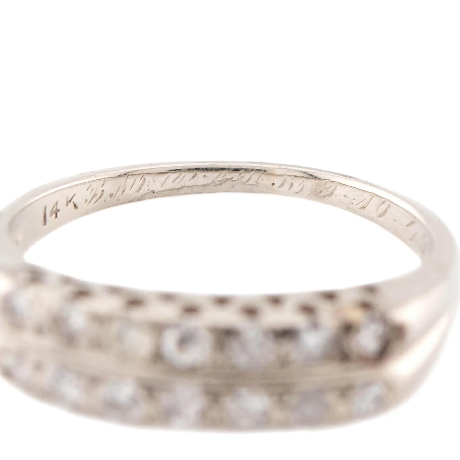 Art Deco 14k Diamond Half Band - Image 8