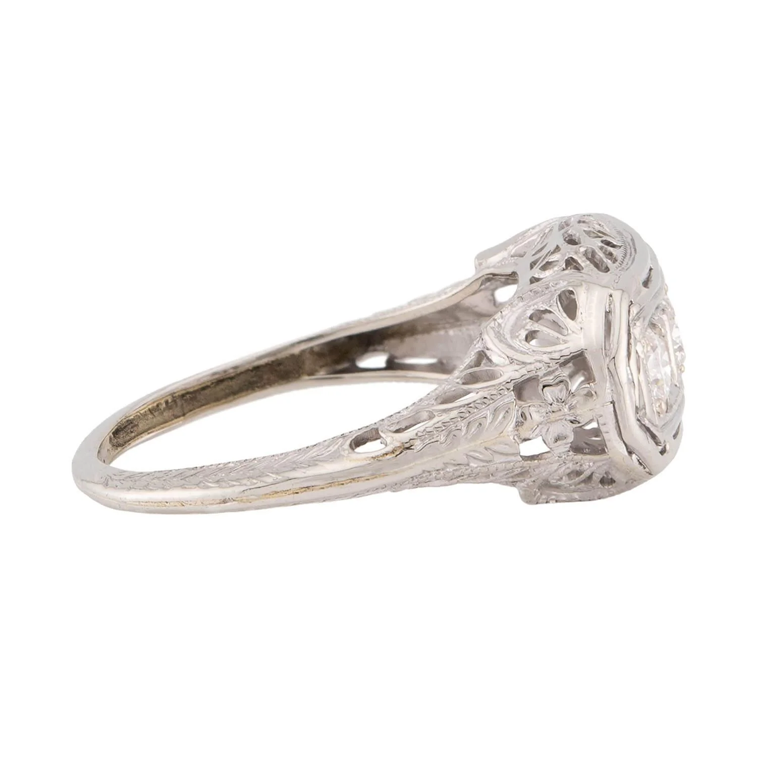 Art Deco 14k Diamond Three Stone Ring - Image 3