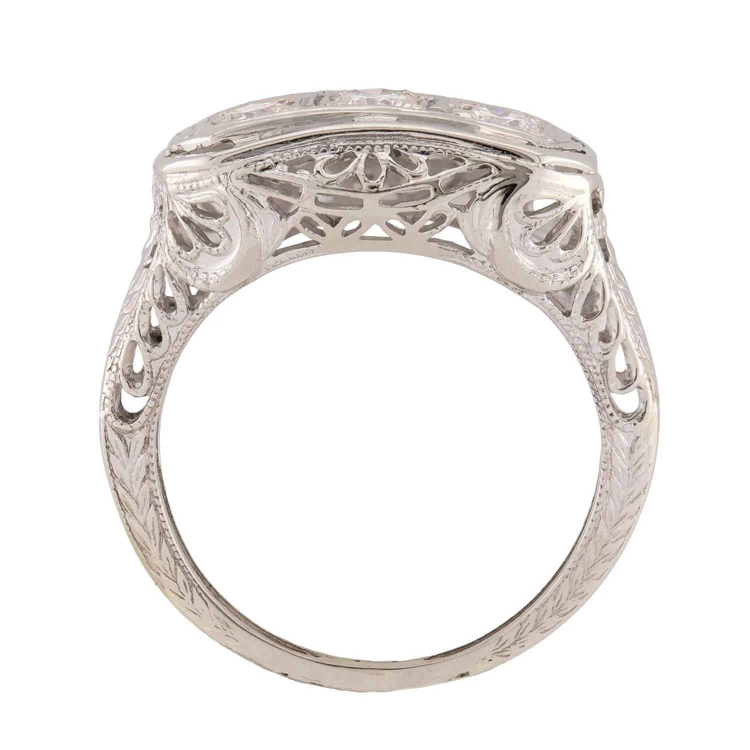 Art Deco 14k Diamond Three Stone Ring - Image 4