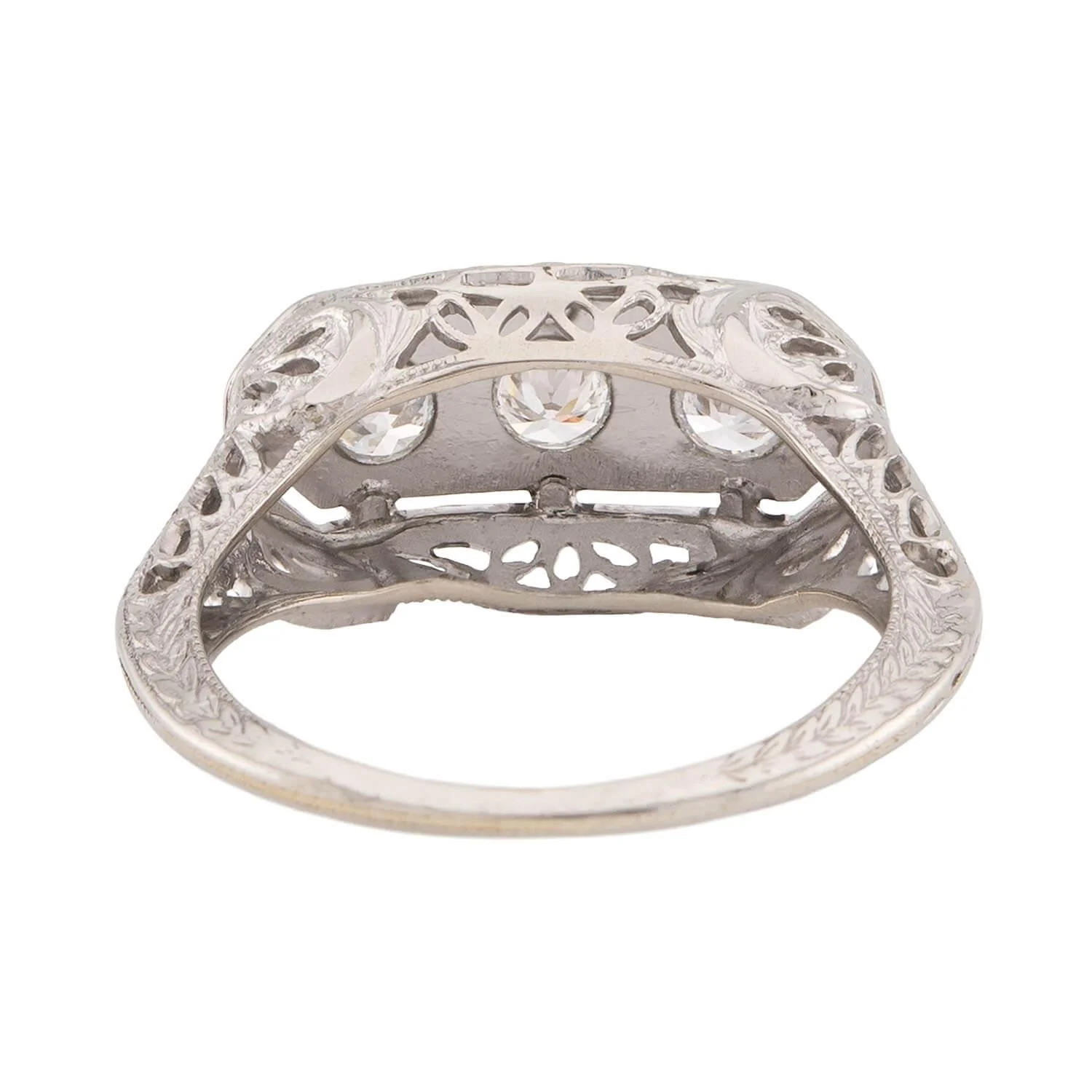 Art Deco 14k Diamond Three Stone Ring - Image 5