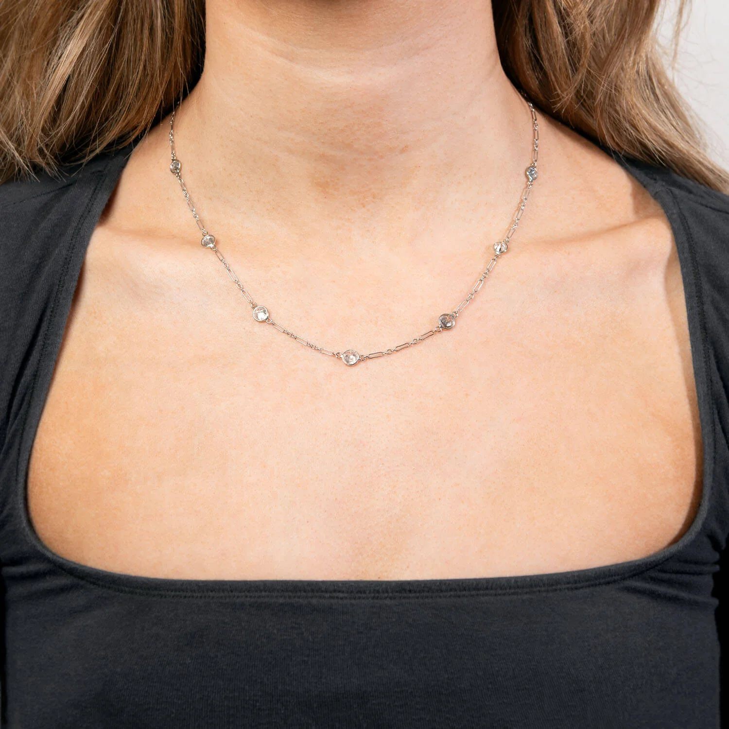 Art Deco 14k "Diamonds-by- the-Yard" Chain - Image 4