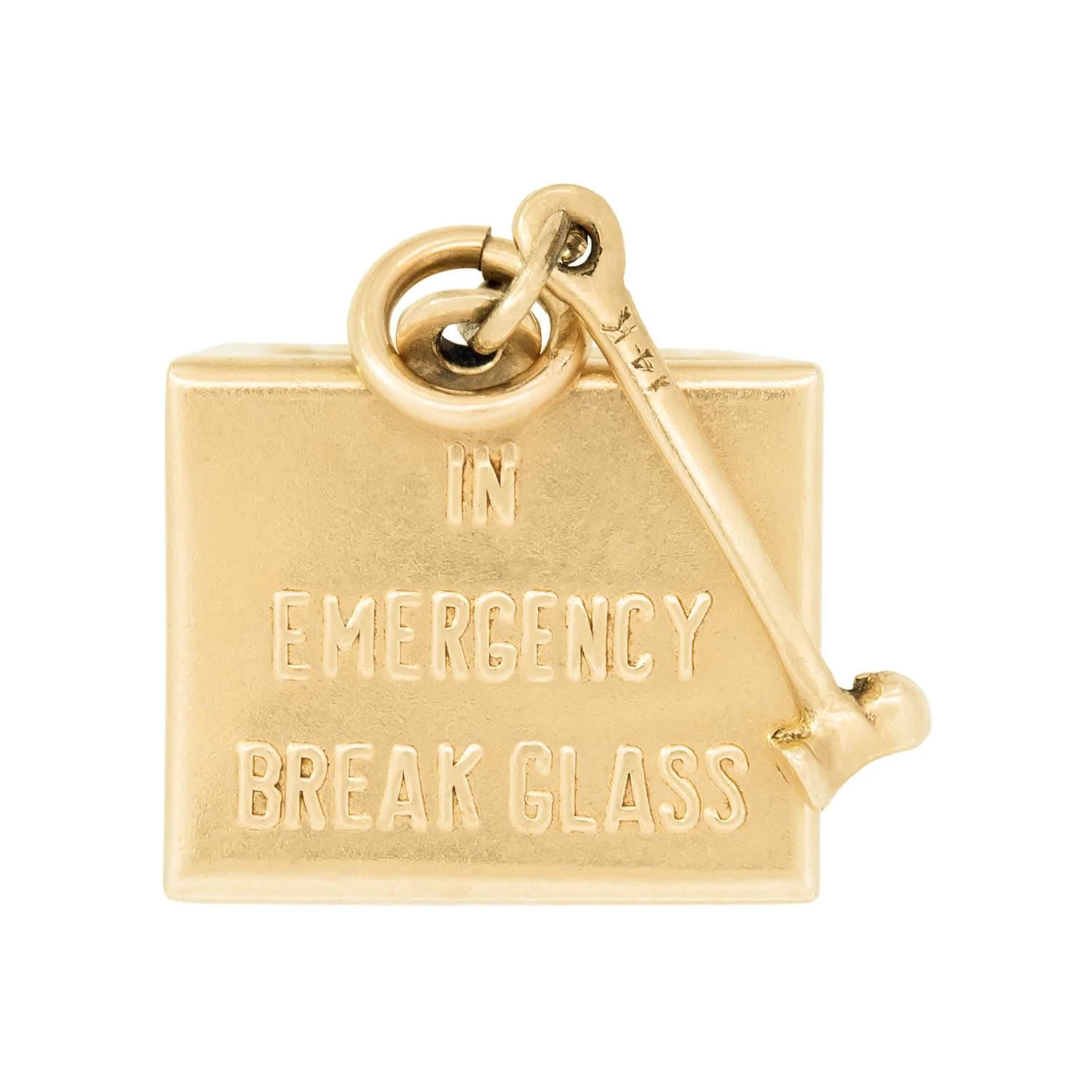 Art Deco 14k "In Case of Emergency Break Glass" Dollar Charm - Image 3