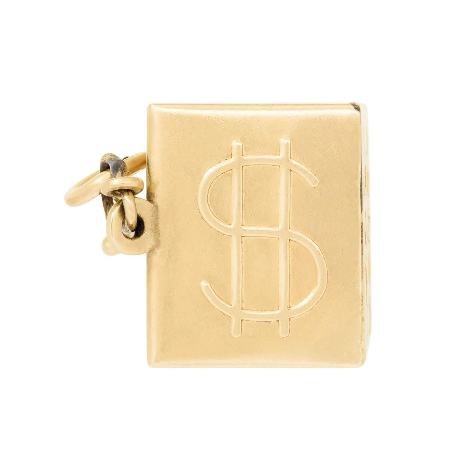 Art Deco 14k "In Case of Emergency Break Glass" Dollar Charm - Image 4
