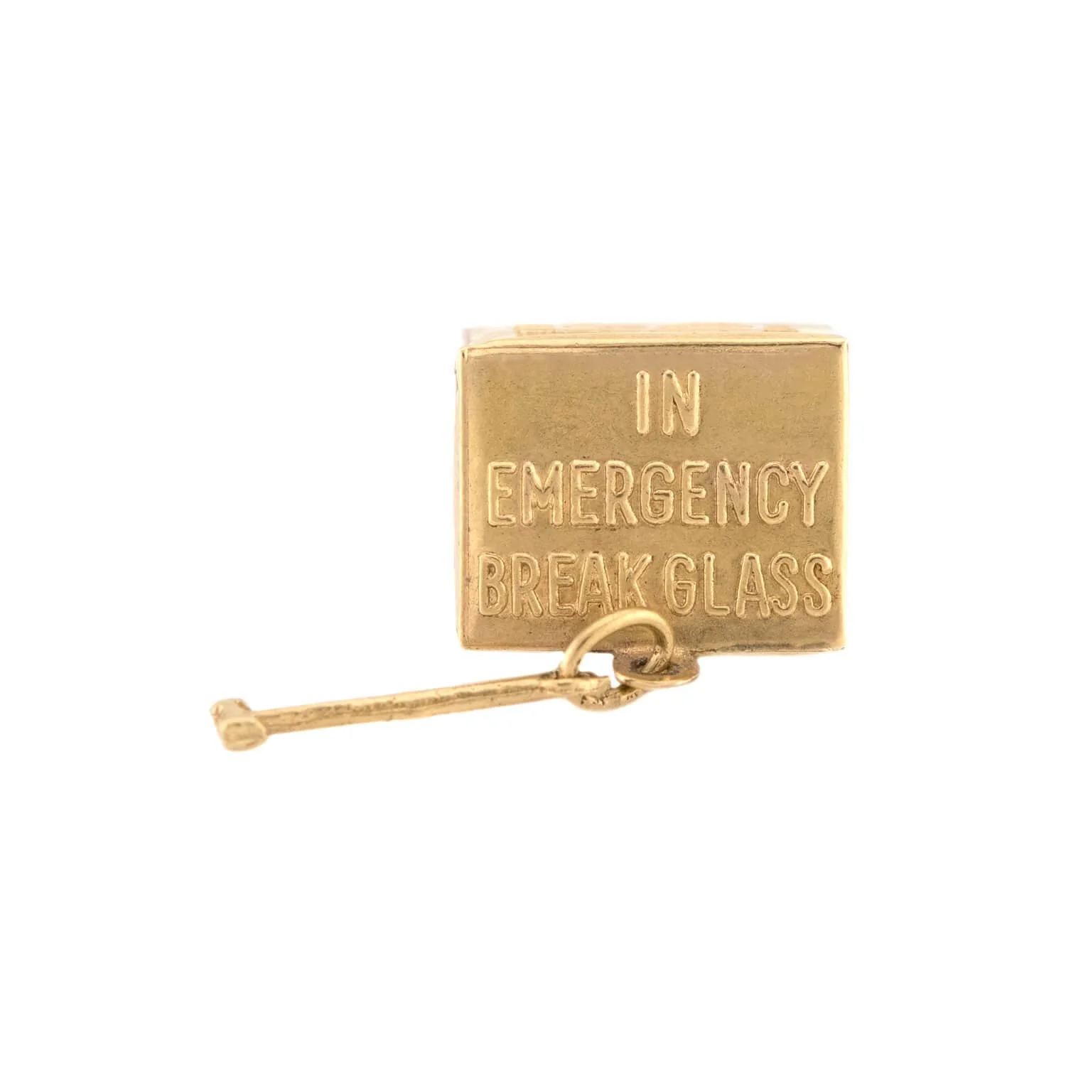 Art Deco 14k "In Case of Emergency Break Glass" Dollar Pendant/Charm - Image 2