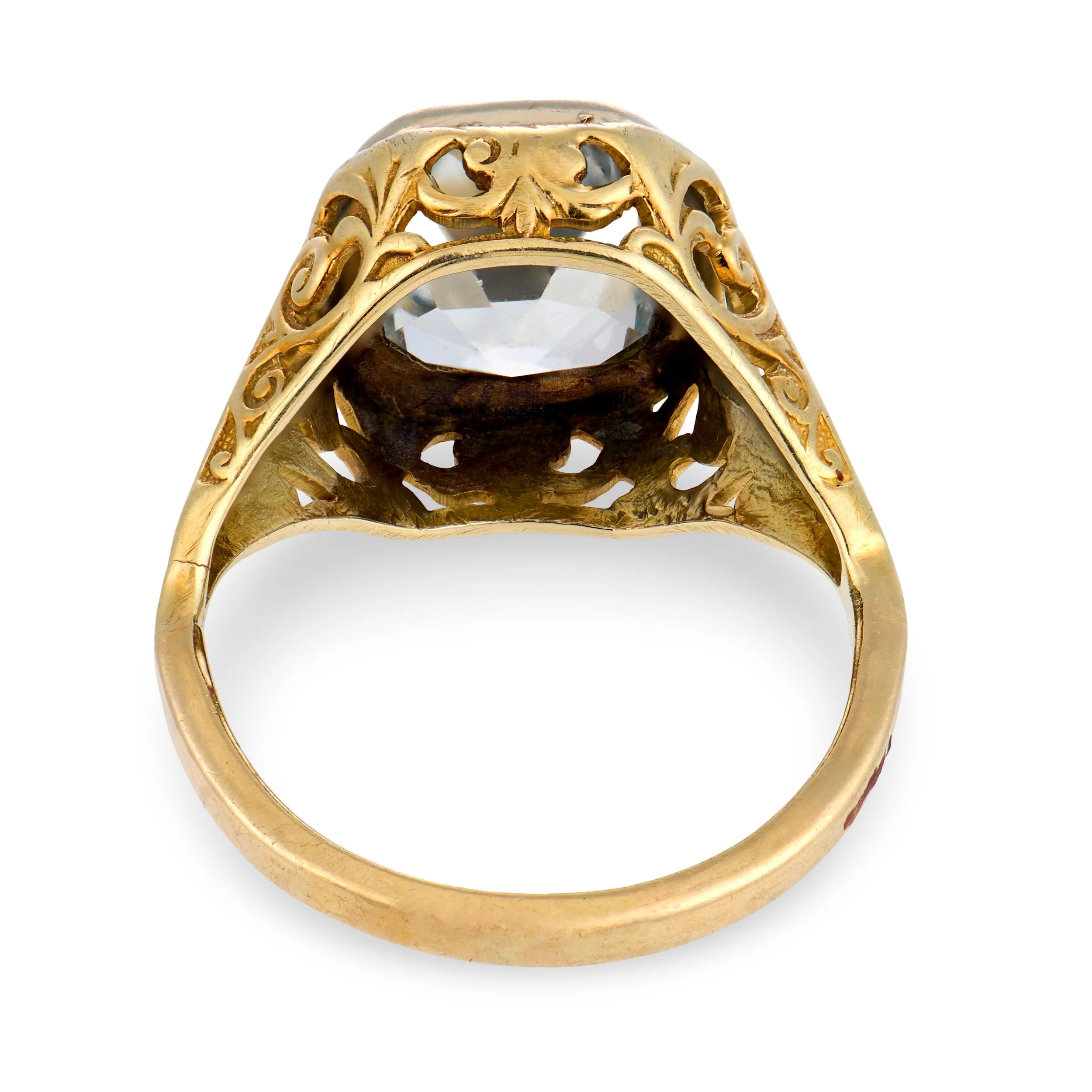 Art Deco 14k/Platinum Aqua Ring - Image 5