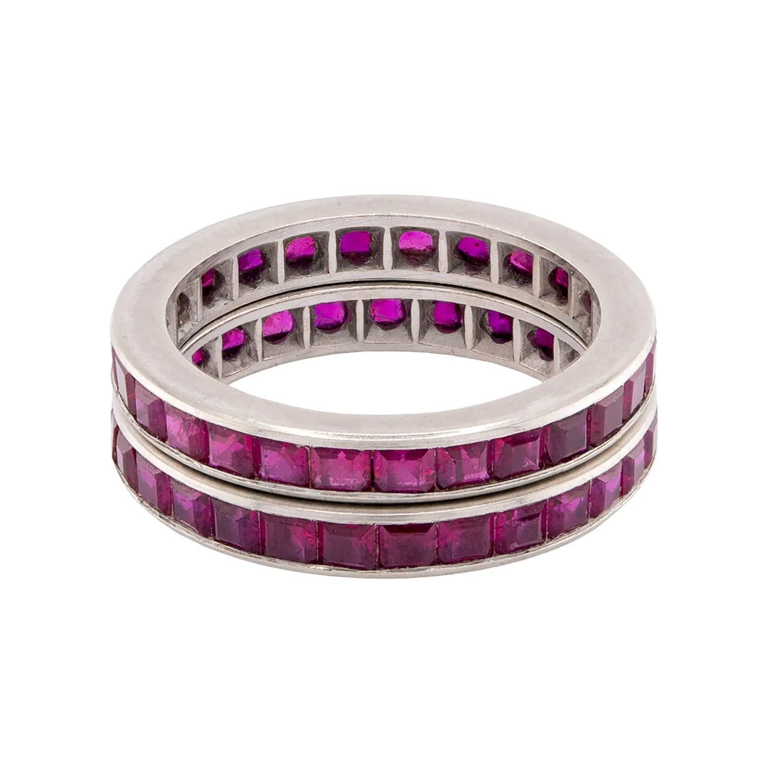 Art Deco 14k Ruby Eternity Bands - Image 4