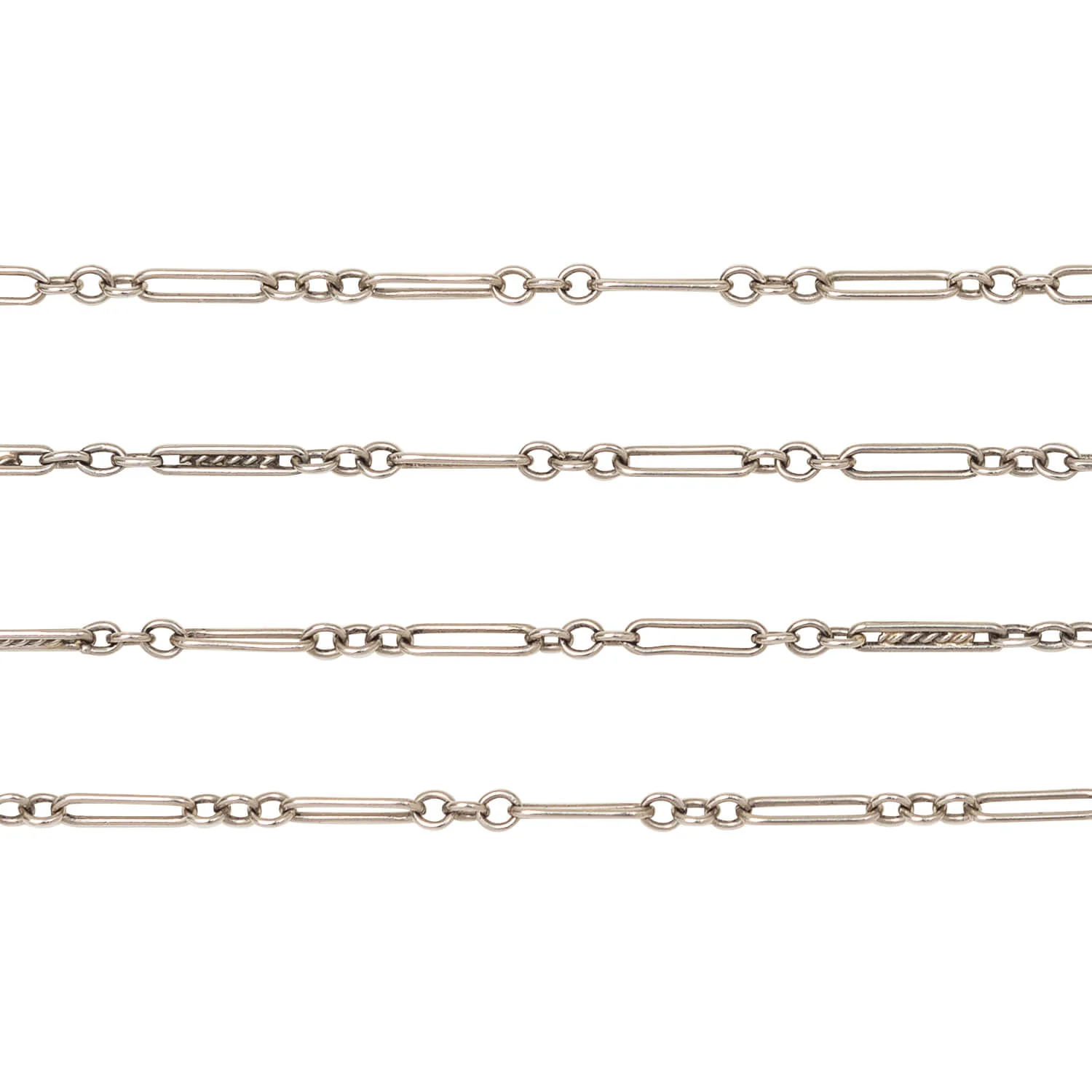 Art Deco 14kt White Gold Lorgnette Chain - Image 4