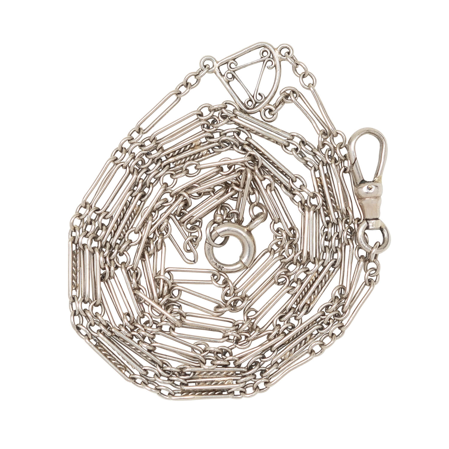 Art Deco 14kt White Gold Lorgnette Chain - Image 5