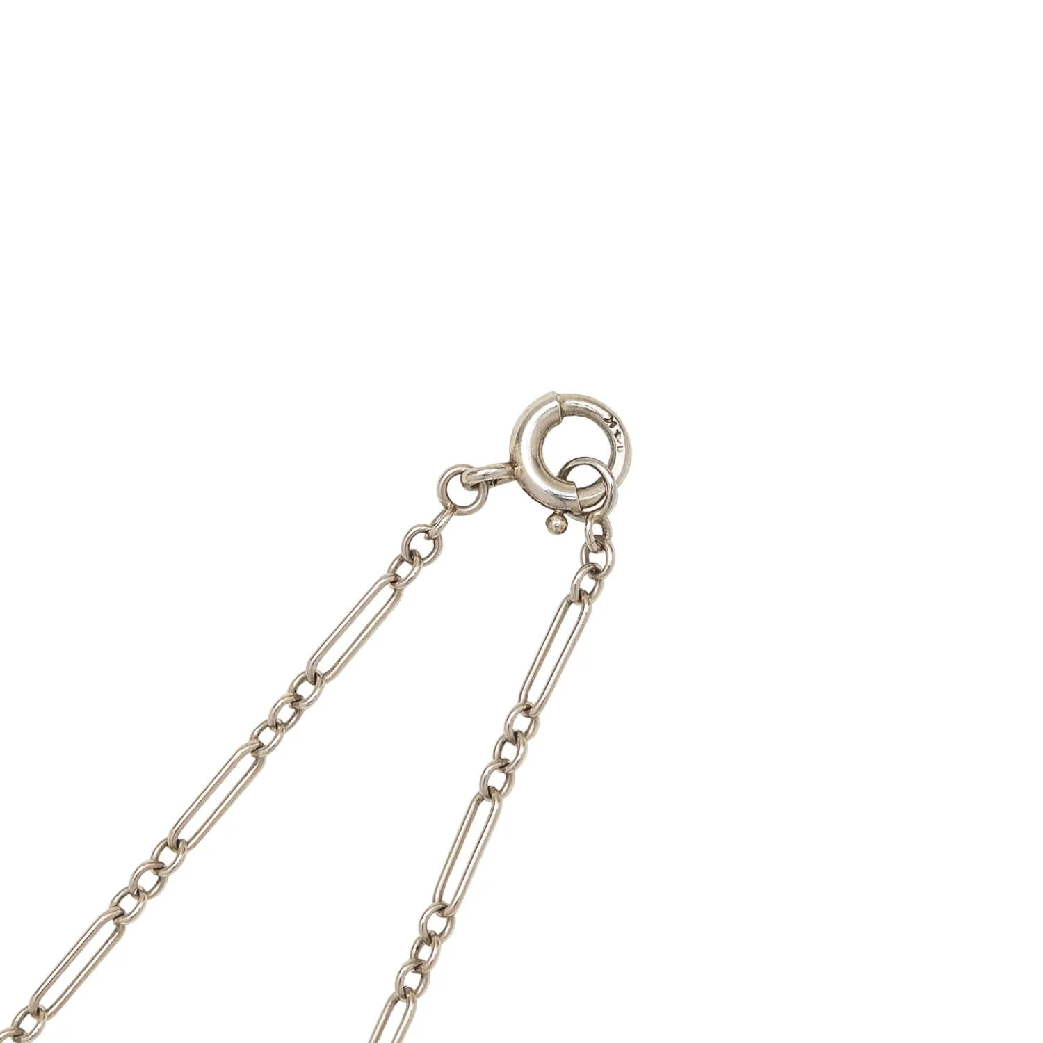 Art Deco 14kt White Gold Lorgnette Chain - Image 7