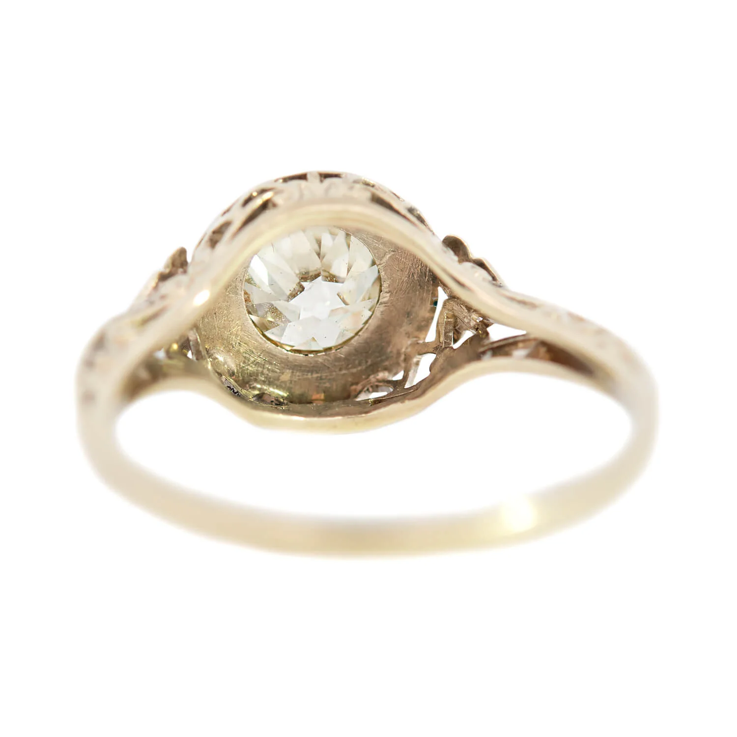 Art Deco 14kt Yellow Gold Diamond Engagement Ring 1.11ct - Image 5