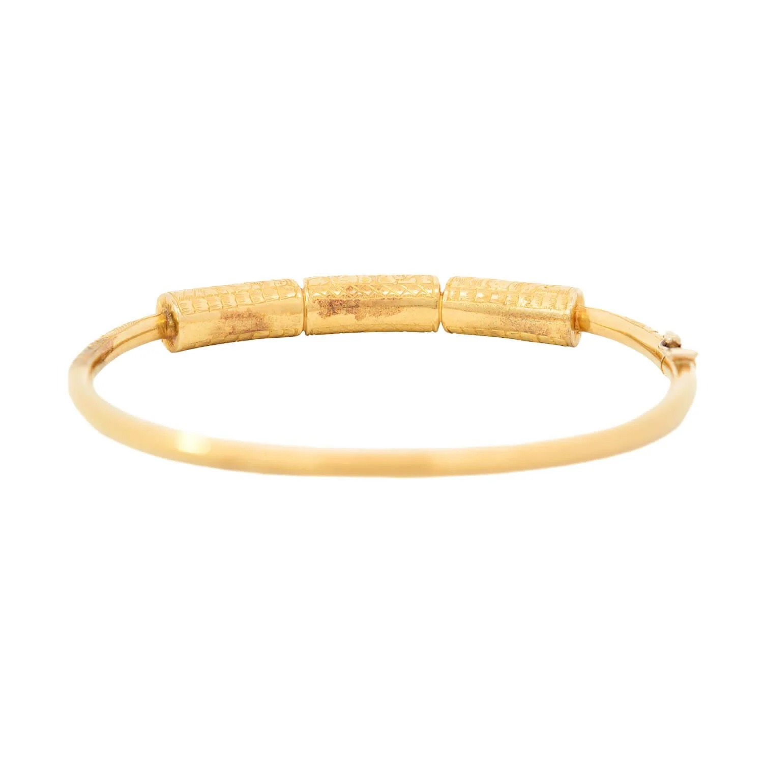 Art Deco 18k Bone, Lapis, and Jasper Bangle - Image 3
