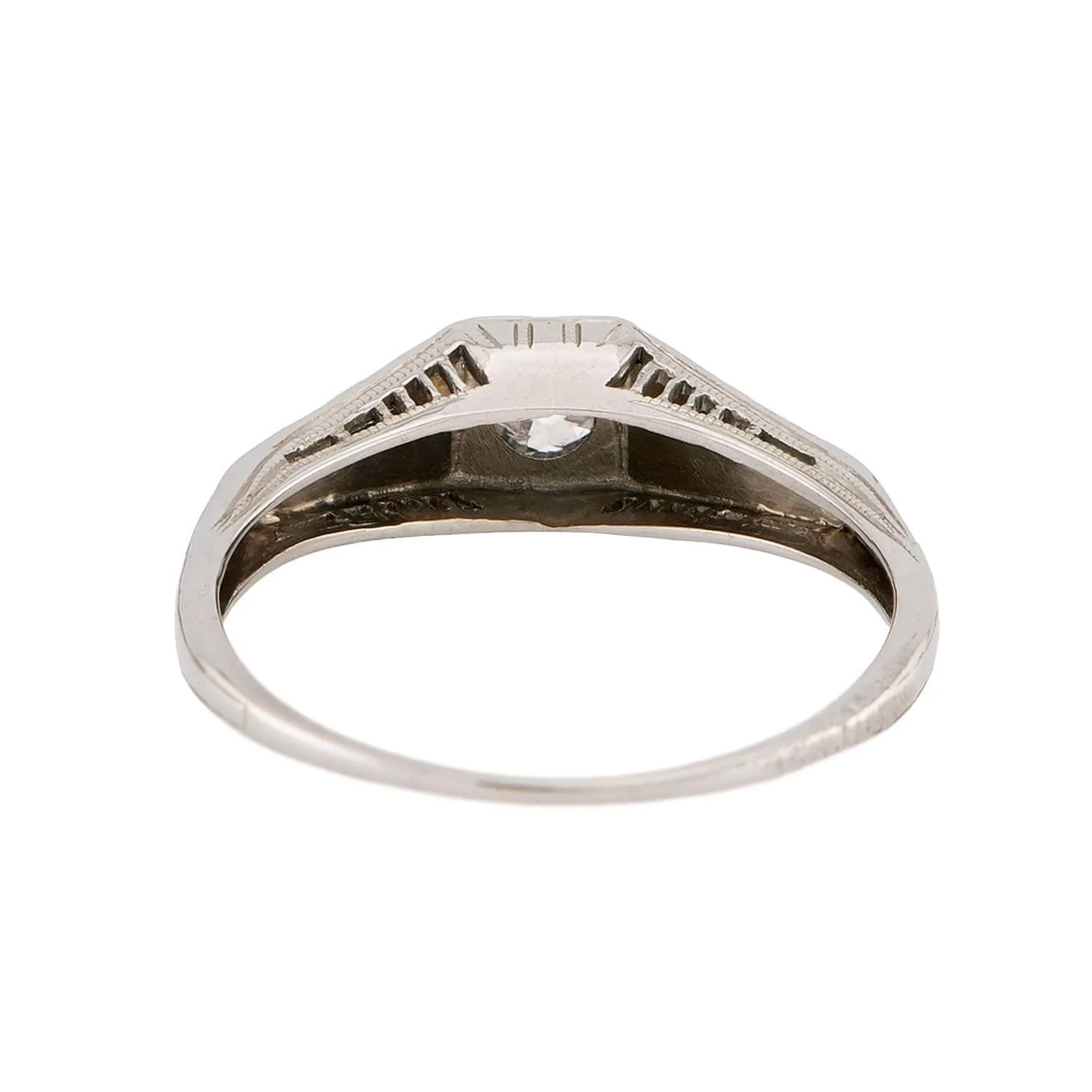 Art Deco 18k Diamond Engagement Ring .35ct - Image 5