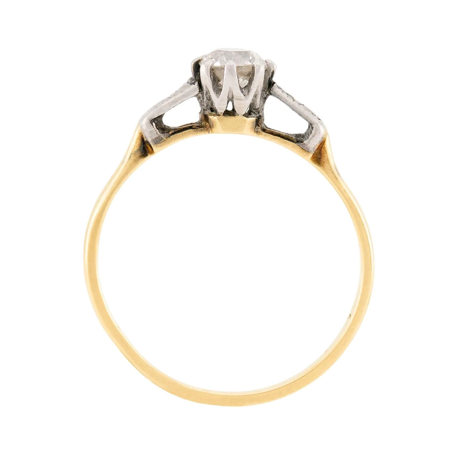 Art Deco 18k & Platinum Diamond Engagement Ring 0.38ct - Image 4