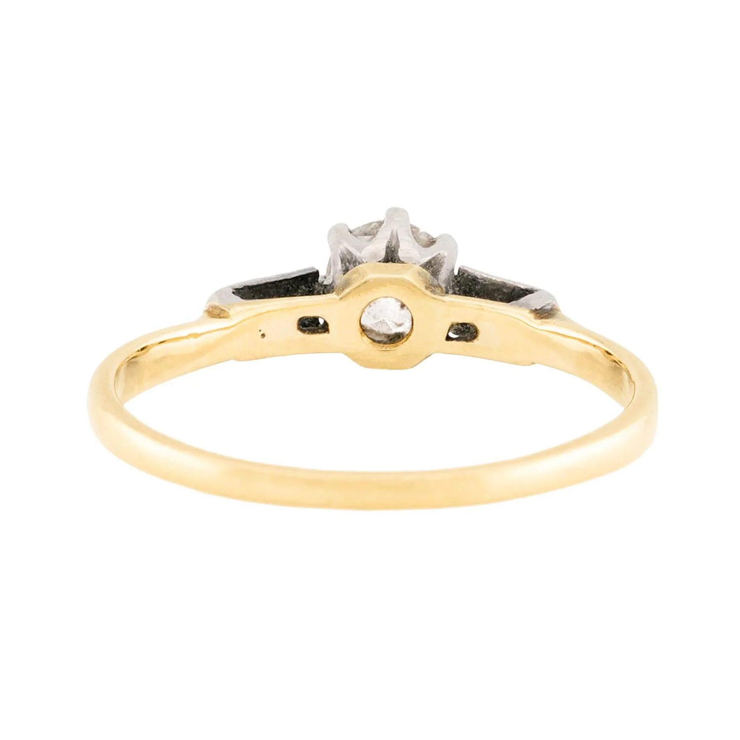 Art Deco 18k & Platinum Diamond Engagement Ring 0.38ct - Image 5