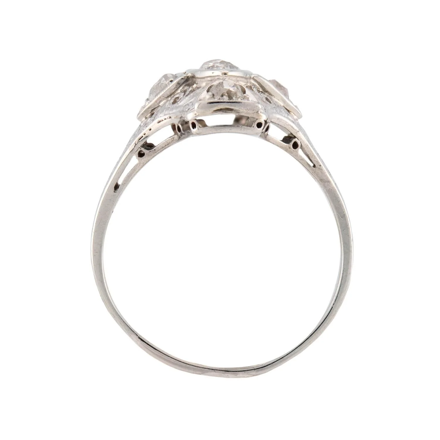 Art Deco 18k/Platinum Diamond Navette Ring - Image 4