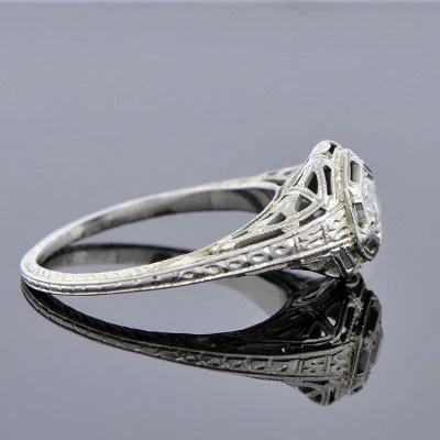 Art Deco 18kt Diamond Engagement Ring .28ct - Image 8