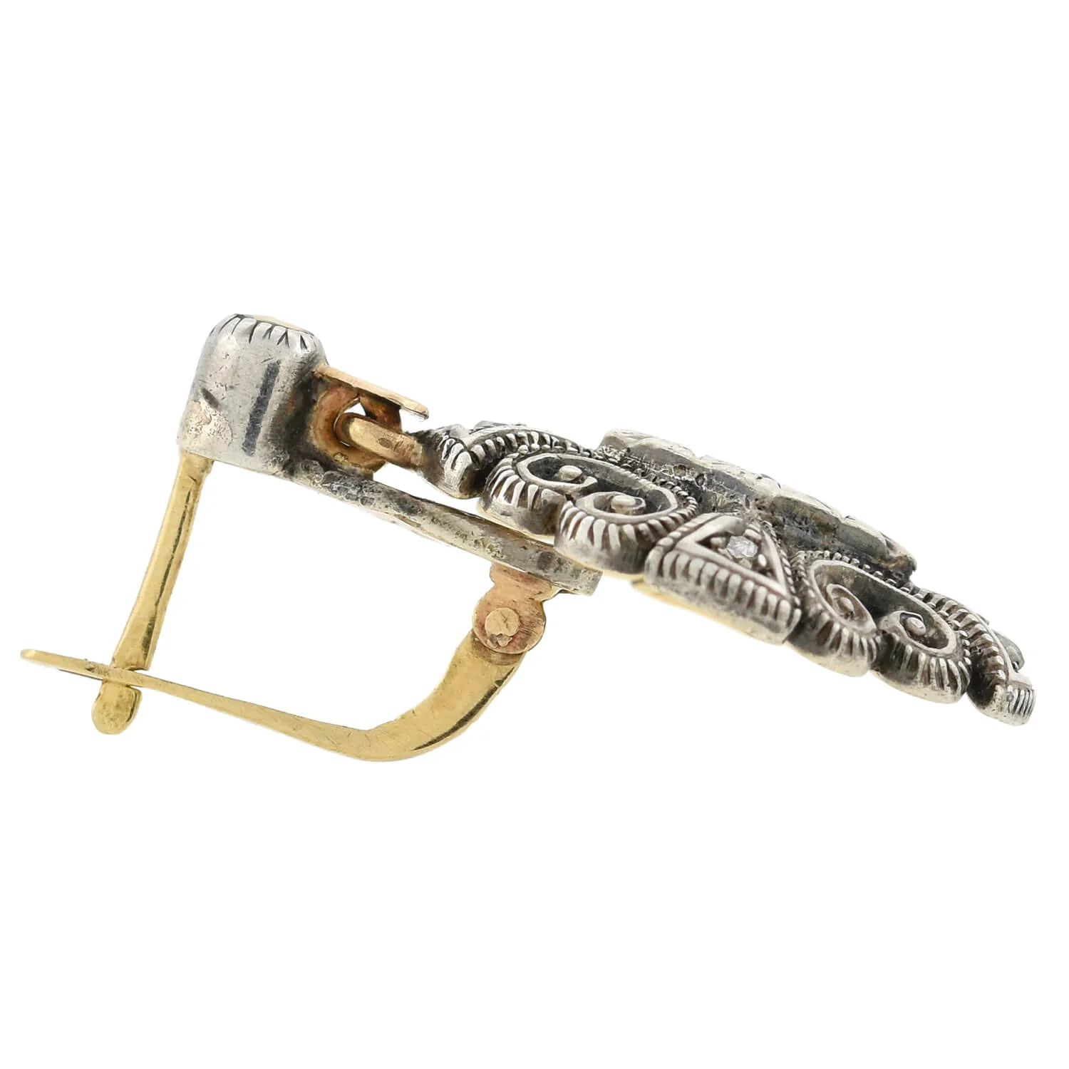 Art Deco 18kt/Silver Diamond Dangle Earrings - Image 4