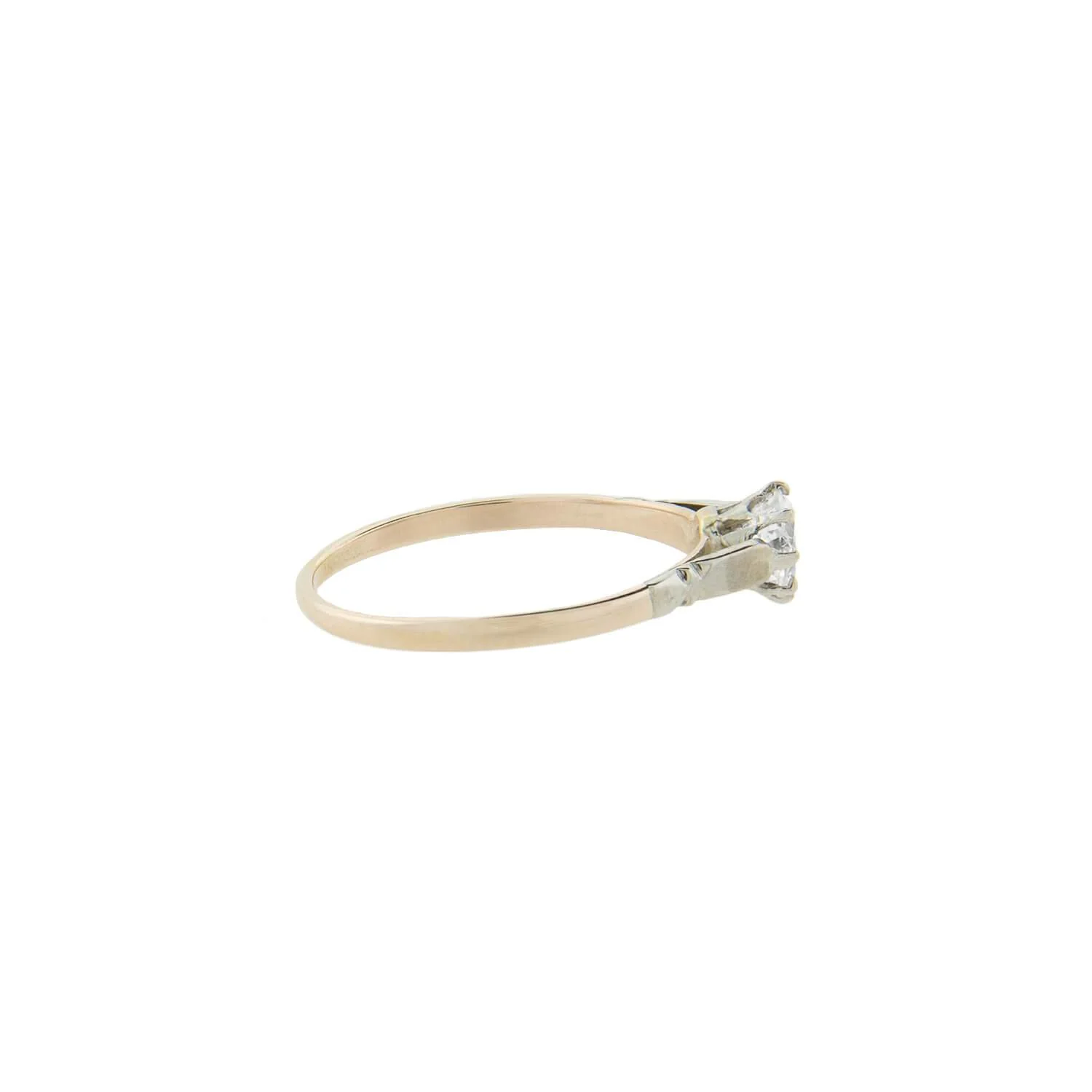 Art Deco 9kt Mixed Metals Diamond Engagement Ring 0.55ct - Image 3