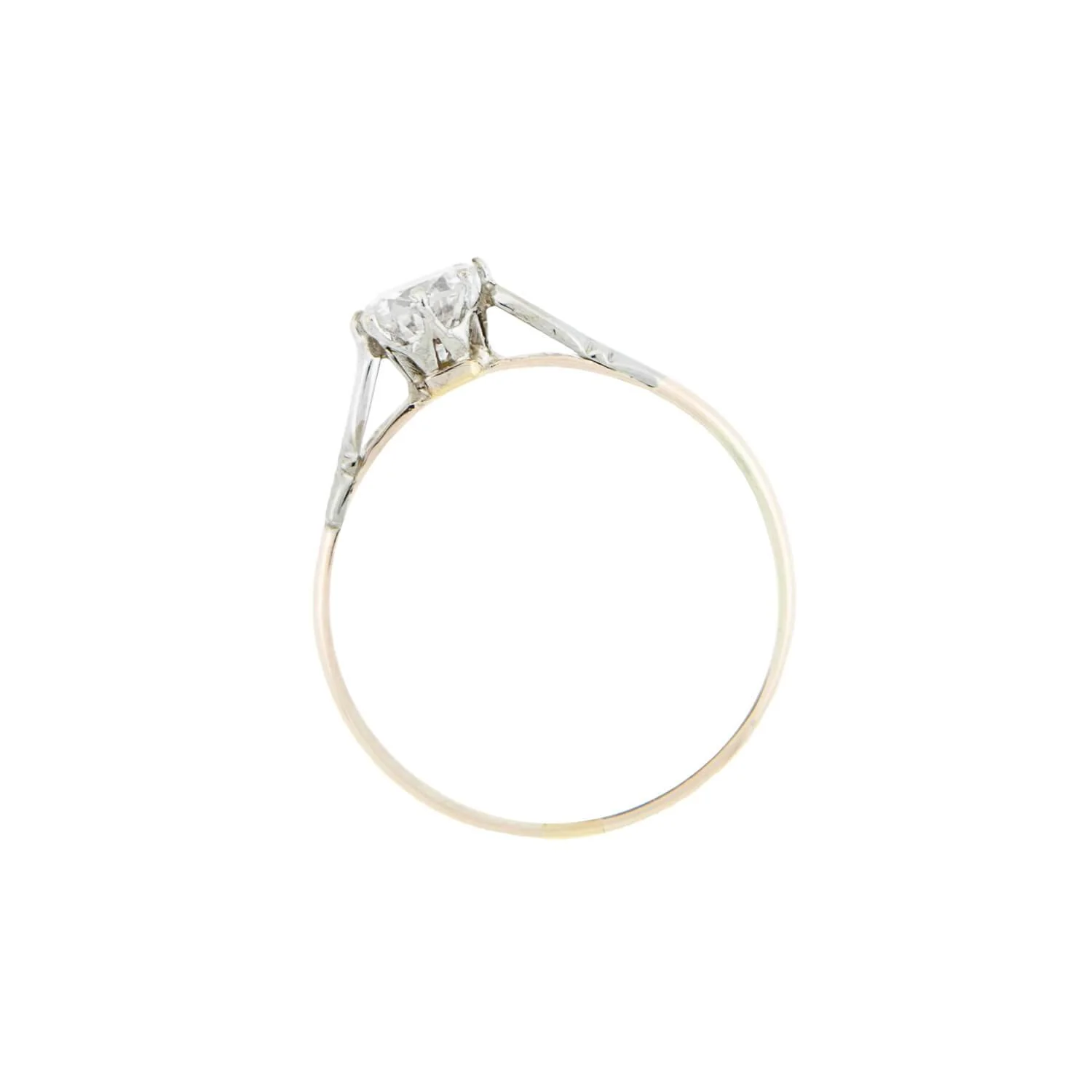 Art Deco 9kt Mixed Metals Diamond Engagement Ring 0.55ct - Image 4
