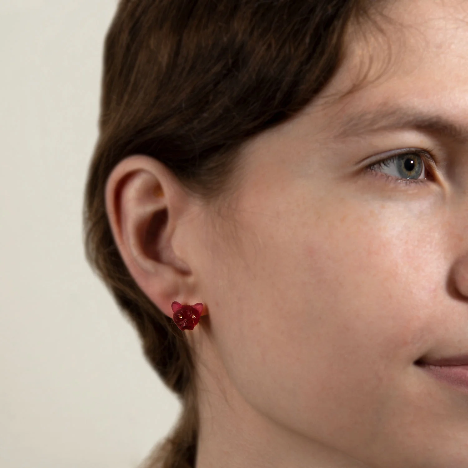 Art Deco Czechoslovakian Glass Dog Earrings - Image 4