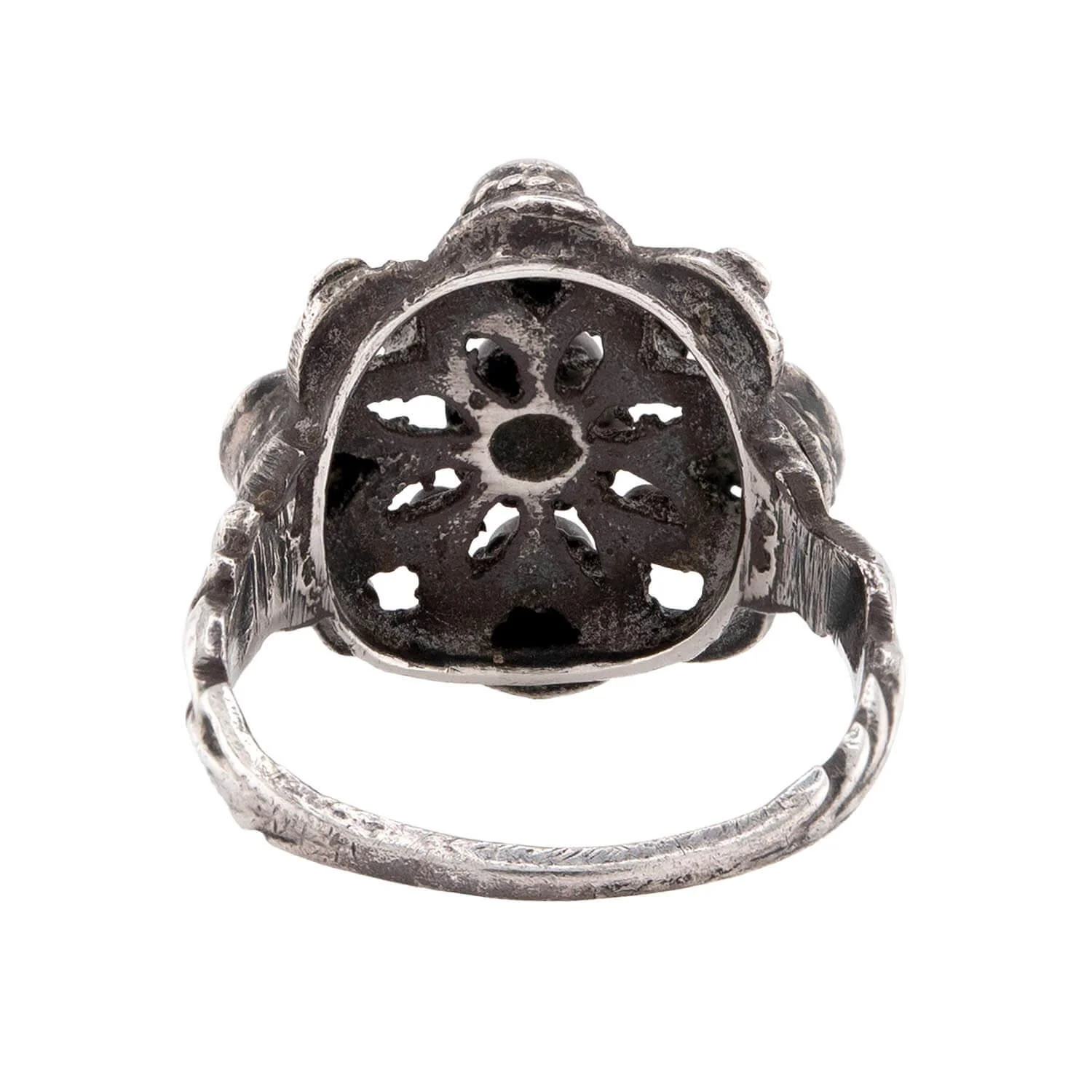 Art Deco English Sterling Silver Coral & Turquoise Ring - Image 4