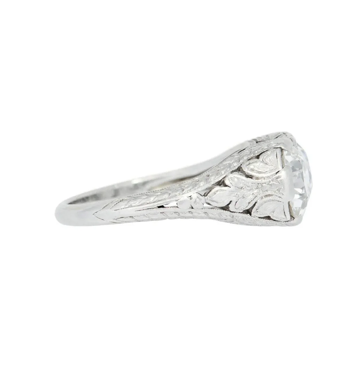 Art Deco Platinum Diamond 2 Stone Engagement Ring 2.20ctw - Image 3