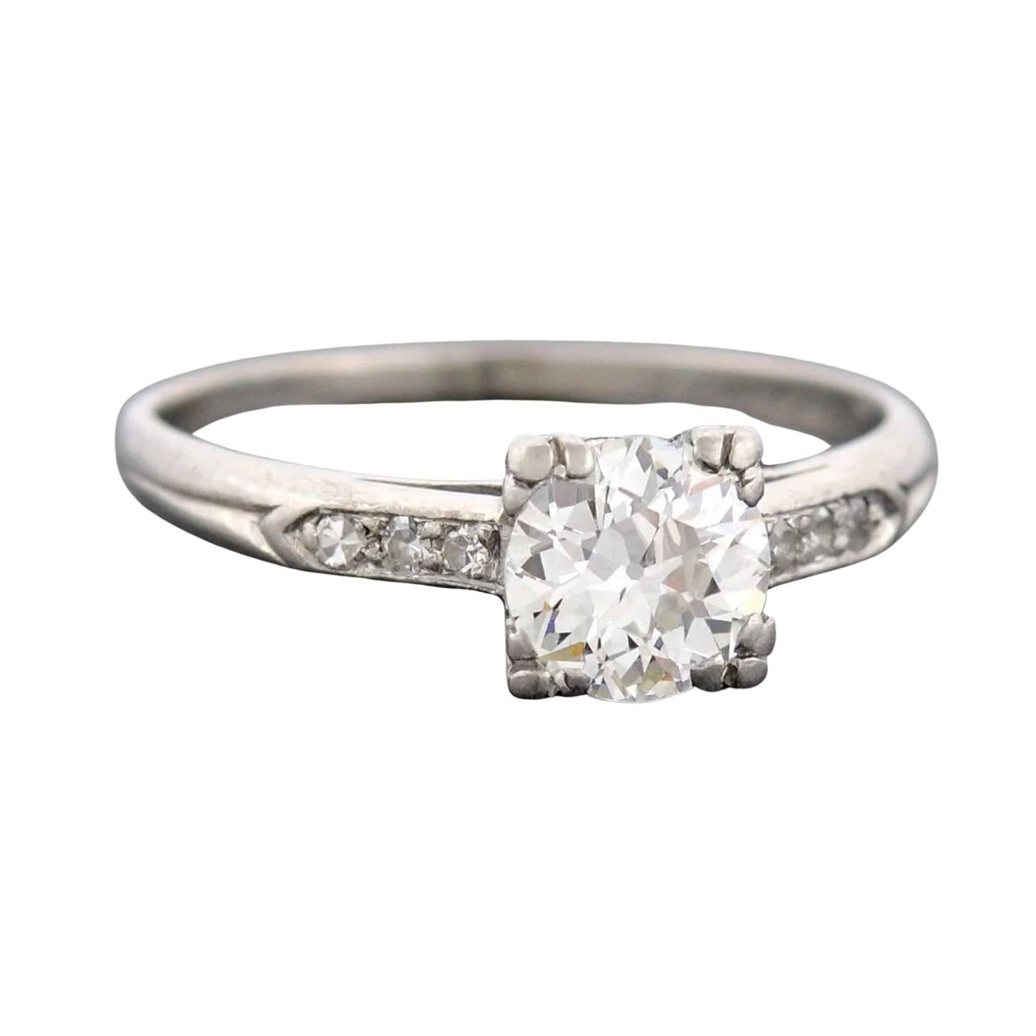 Retro Platinum Diamond Engagement Ring 0.68ct - Image 2