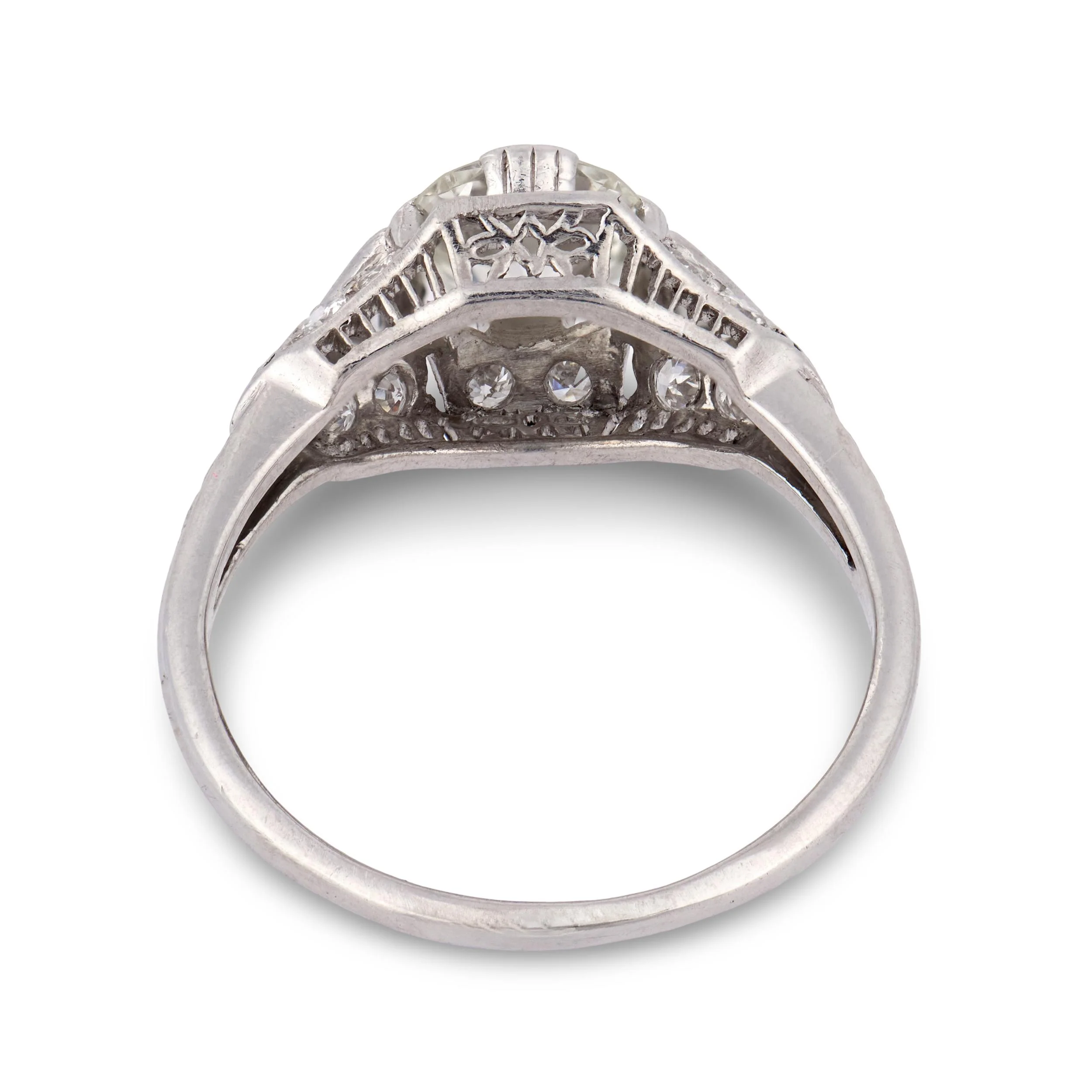 Art Deco Platinum Diamond Engagement Ring 1.05ct - Image 5