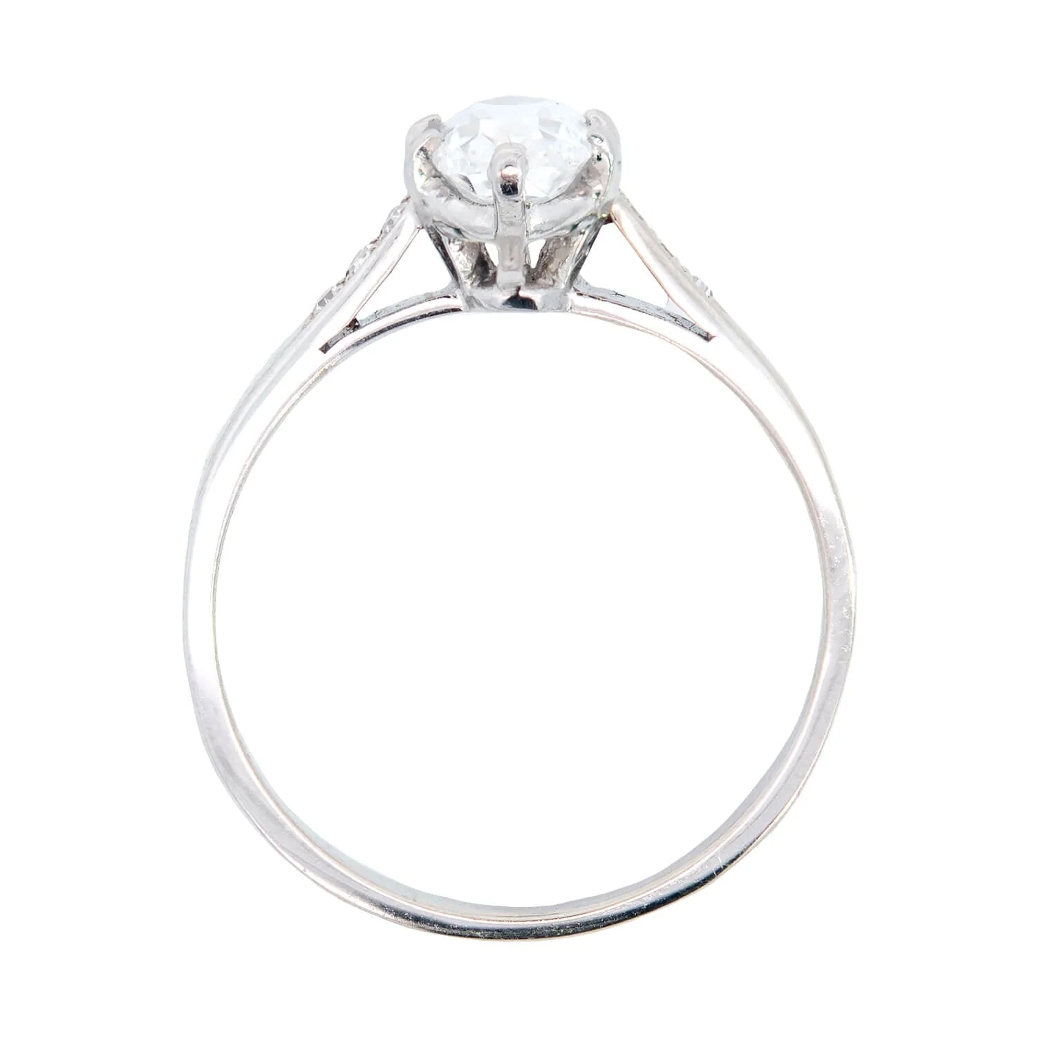 Art Deco Platinum Oval Diamond Engagement Ring 1.06ctw - Image 4