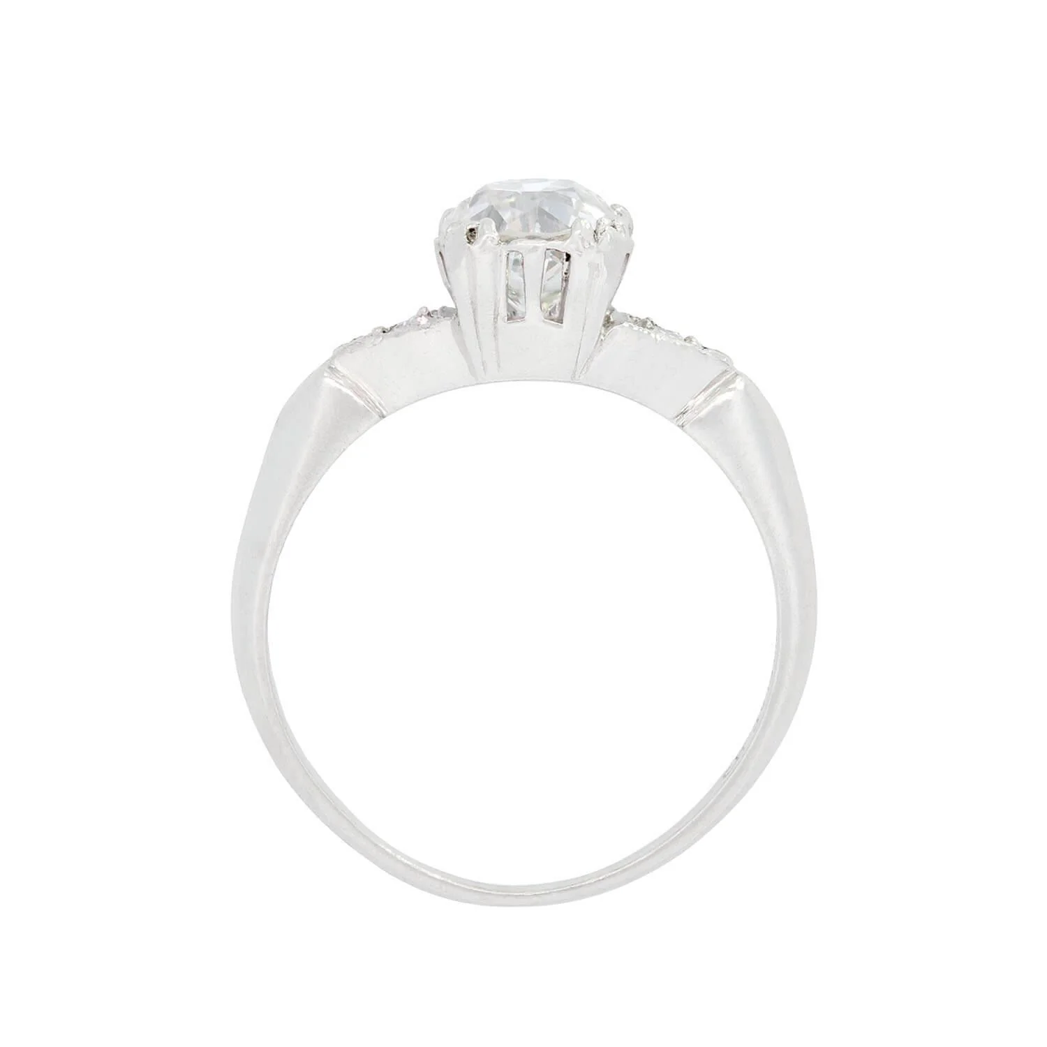 Art Deco Platinum Diamond Engagement Ring 1.07ct - Image 4