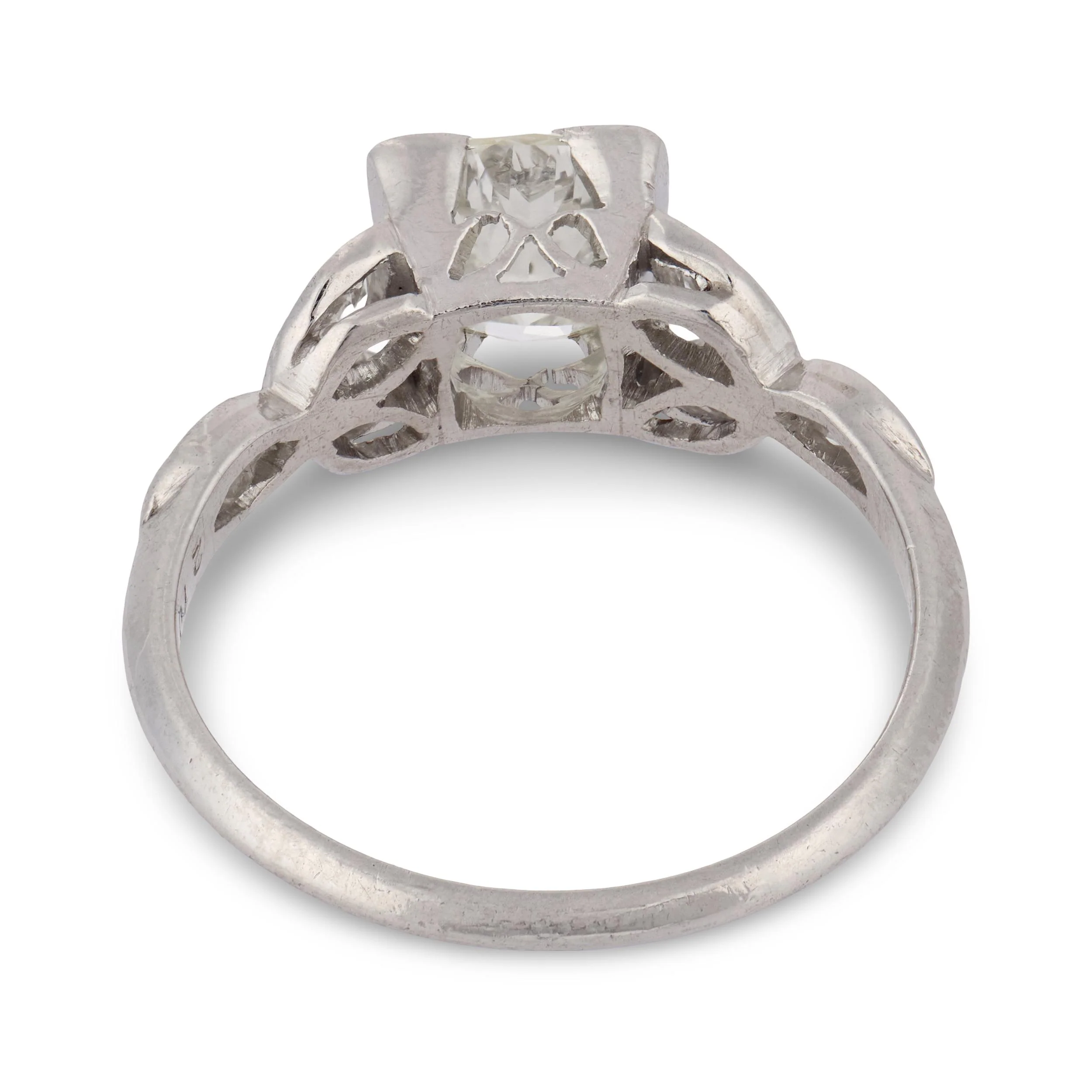 Art Deco Platinum Diamond Engagement Ring 1.35ct - Image 5