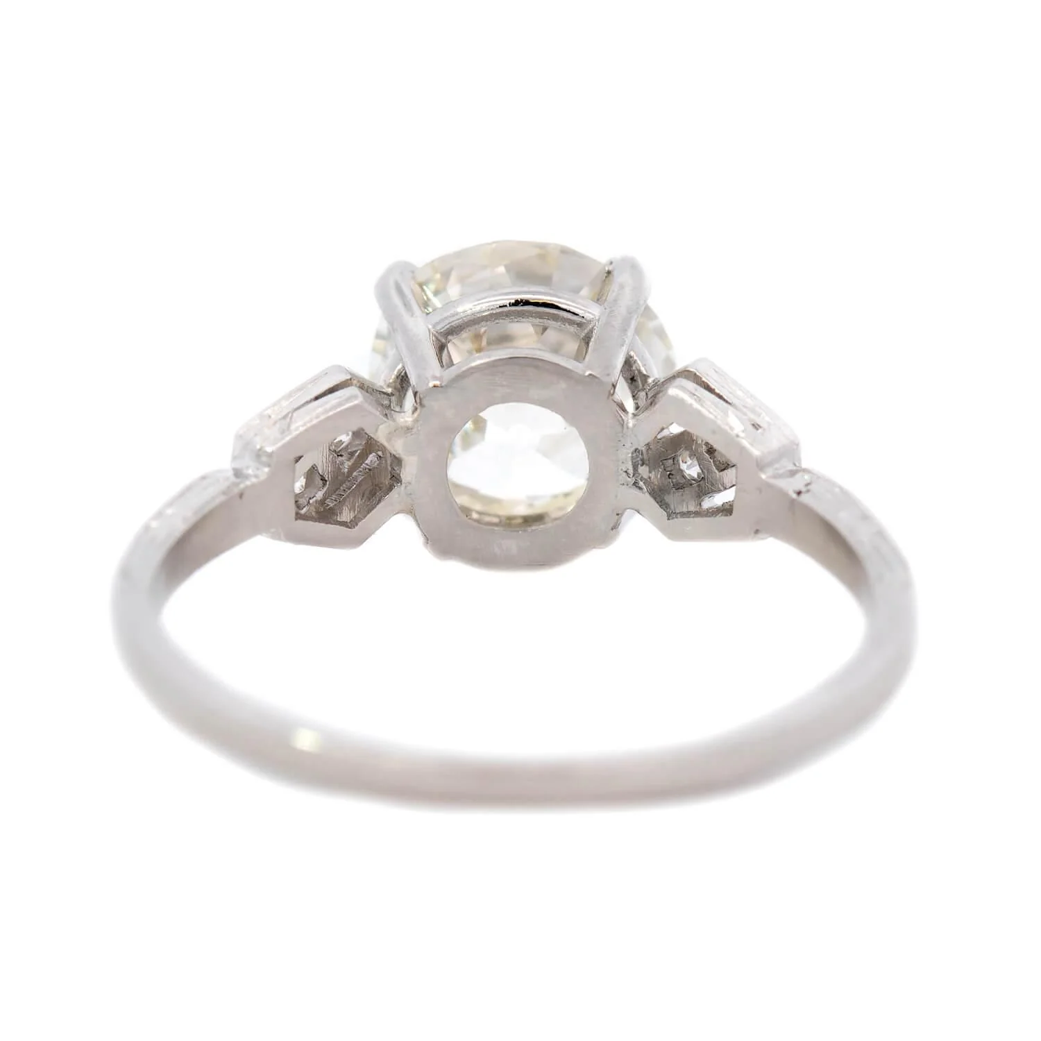Art Deco Platinum Diamond Engagement Ring 2.65ct - Image 5