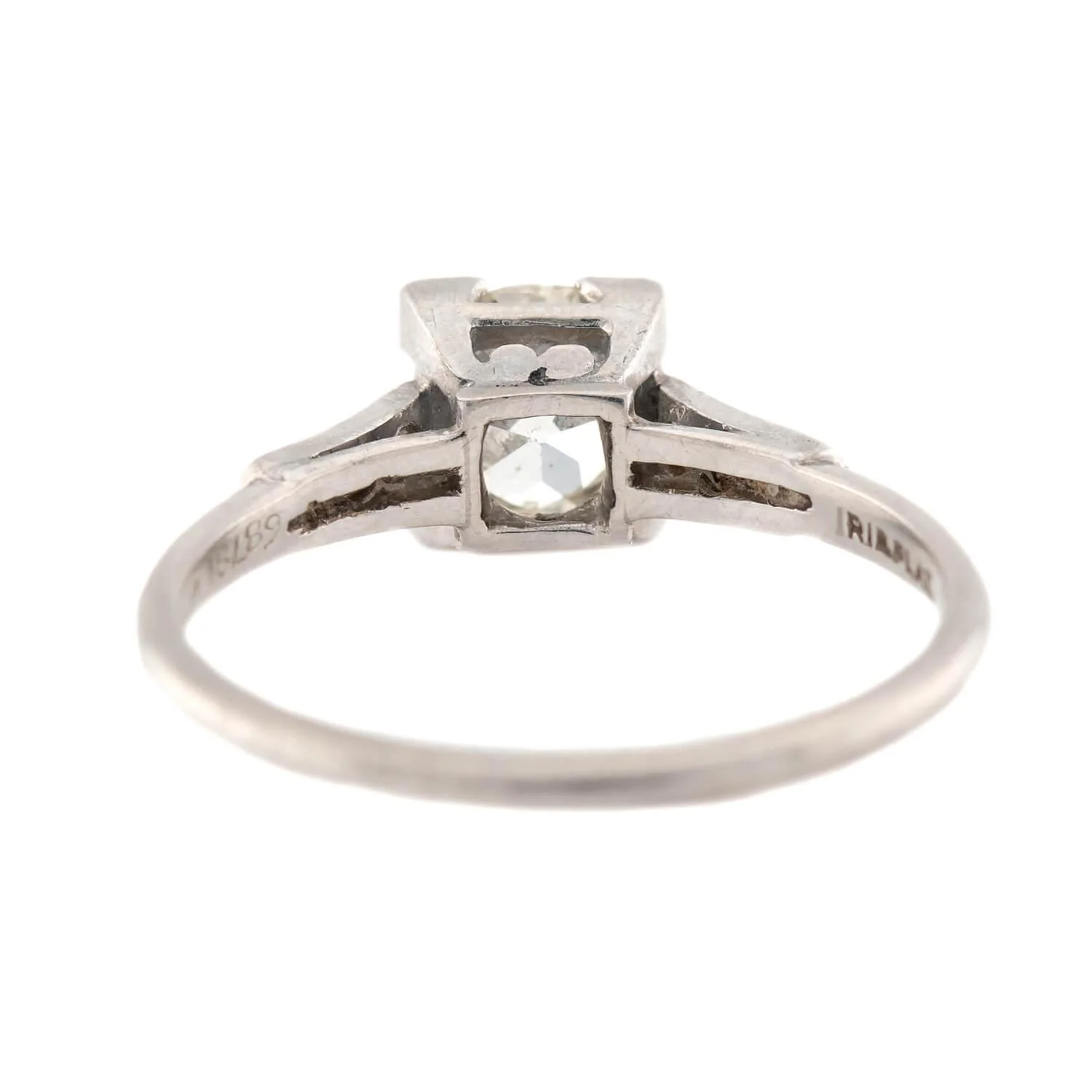 Art Deco Platinum Diamond Engagement Ring .86ct - Image 5