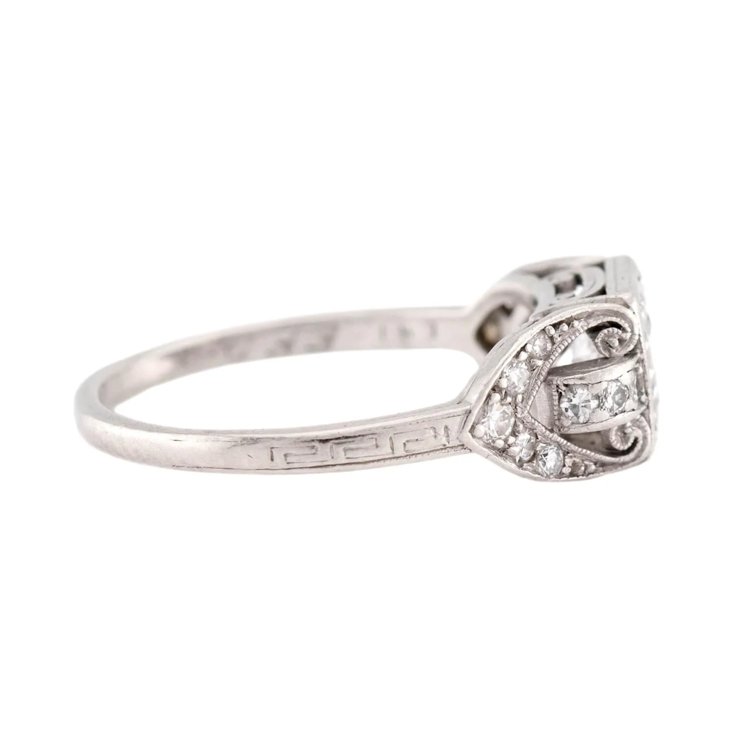 Art Deco Platinum Diamond Engagement Ring .90ct - Image 3