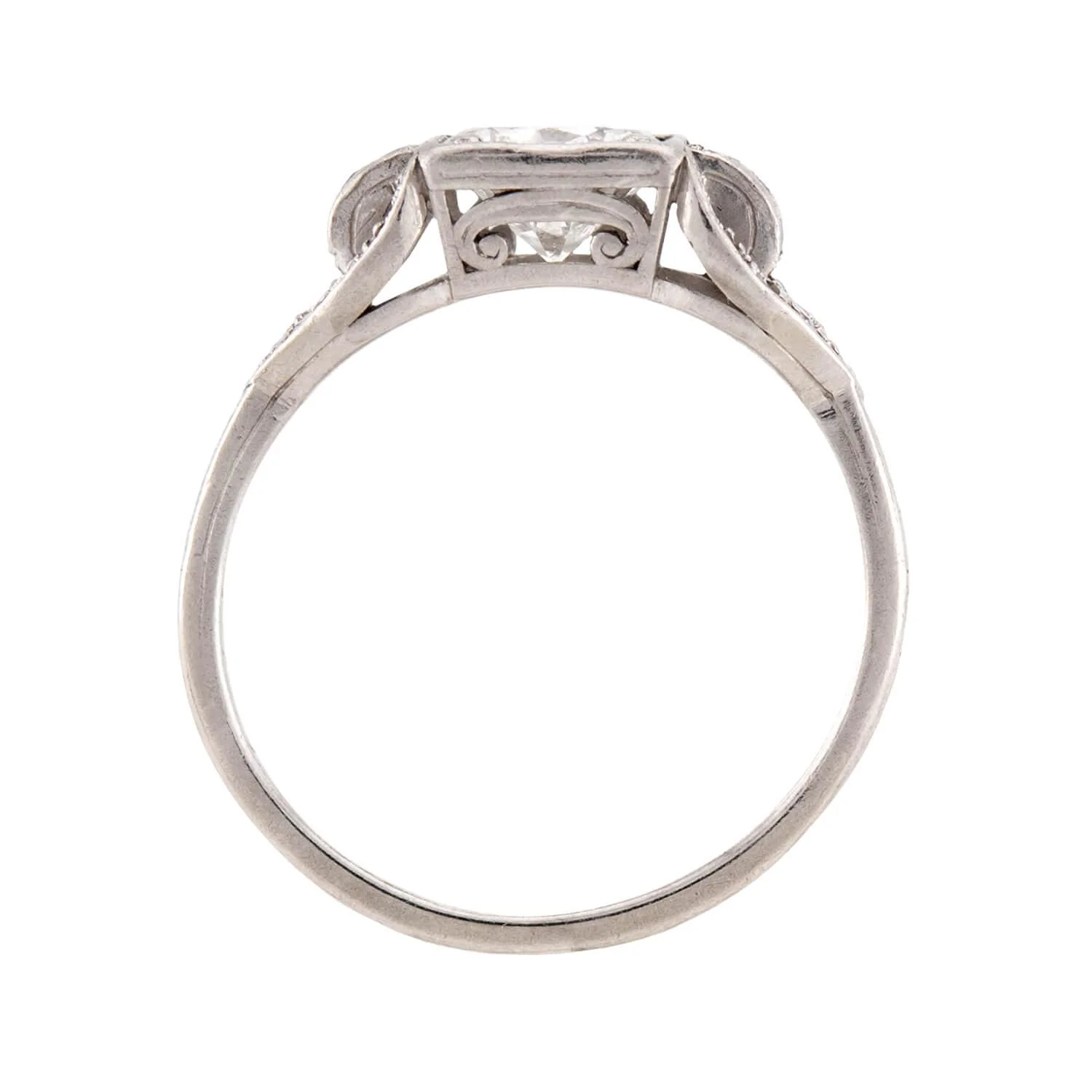 Art Deco Platinum Diamond Engagement Ring .90ct - Image 4