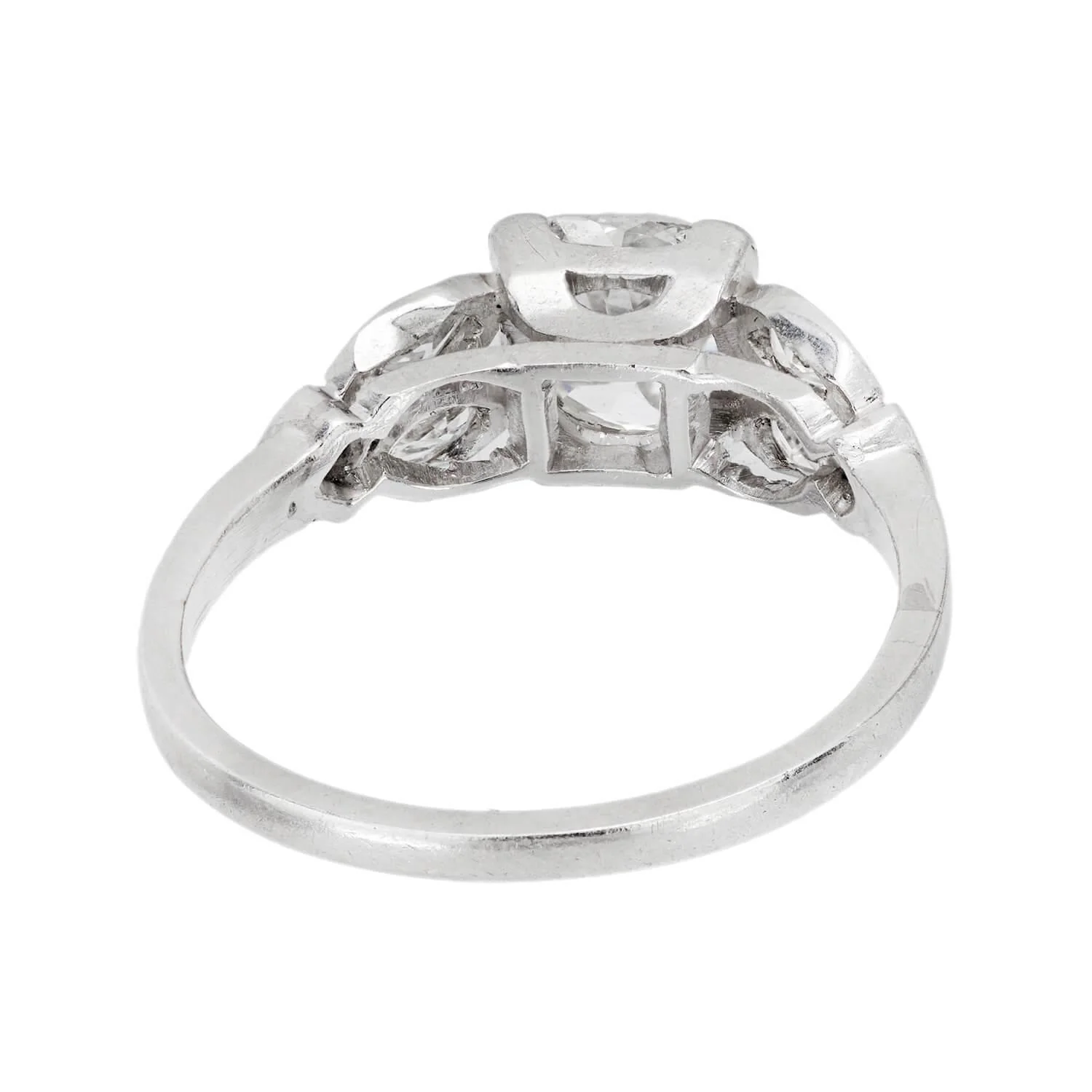 Art Deco Platinum Diamond Engagement Ring and Band Set .75ct - Image 4