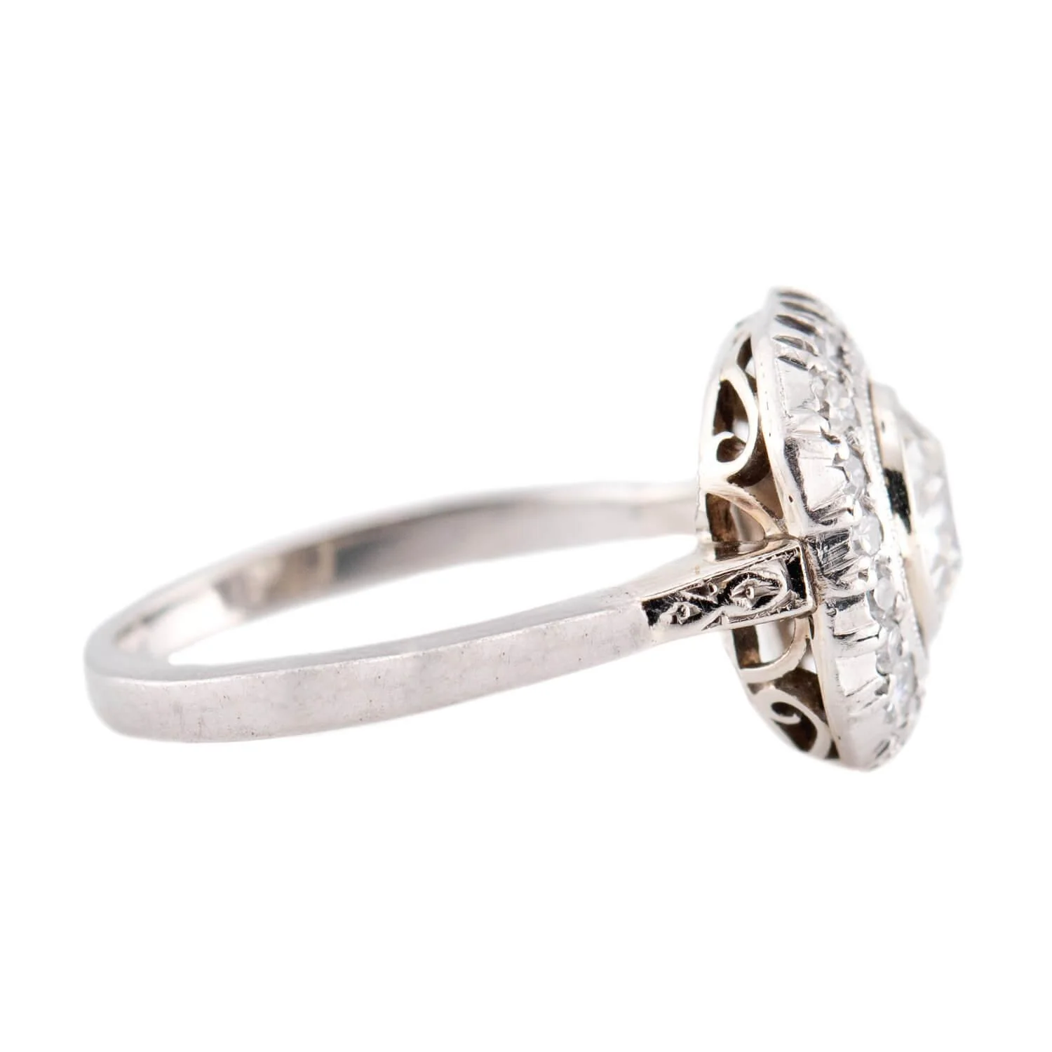 Art Deco Platinum Diamond Halo Engagement Ring 1.40ct - Image 3