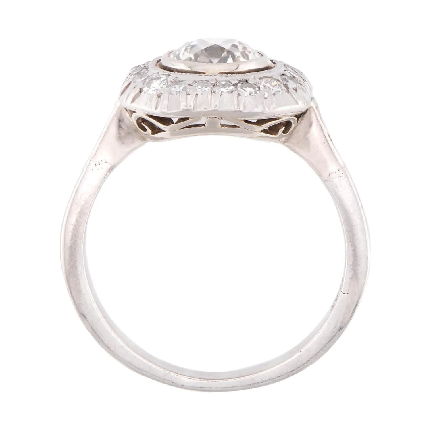 Art Deco Platinum Diamond Halo Engagement Ring 1.40ct - Image 4