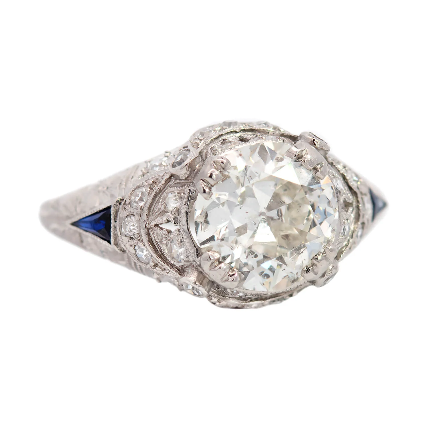 Art Deco Platinum Diamond Ring 2.03ctw - Image 2