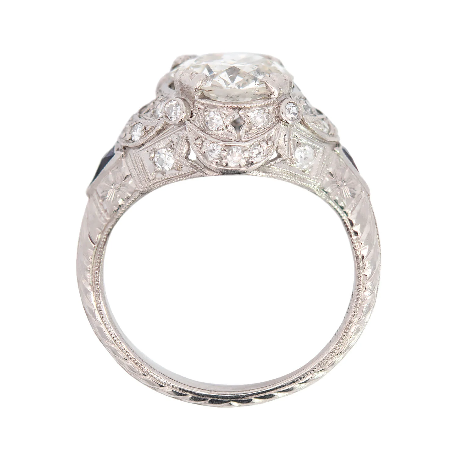 Art Deco Platinum Diamond Ring 2.03ctw - Image 4