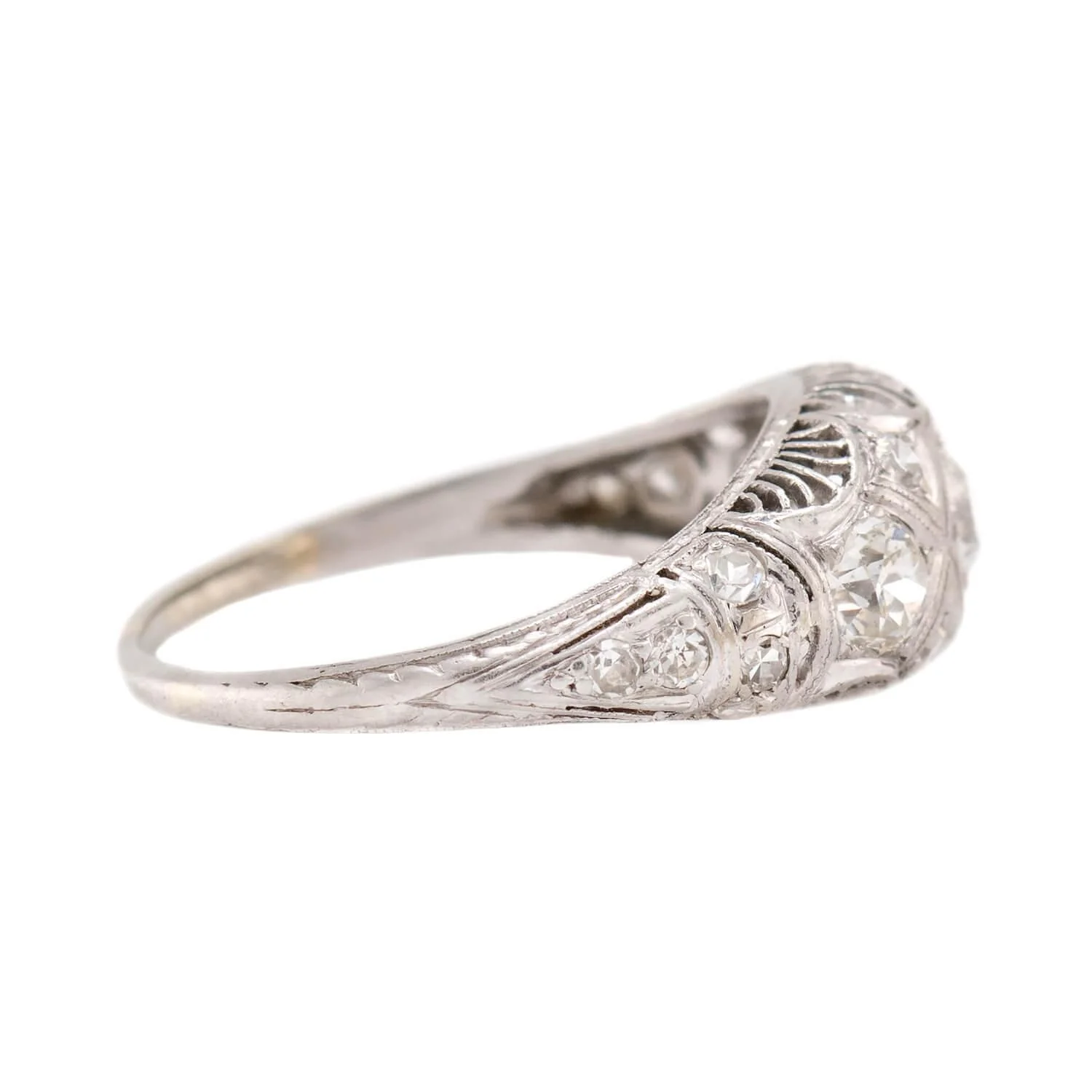 Art Deco Platinum Diamond Ring - Image 3