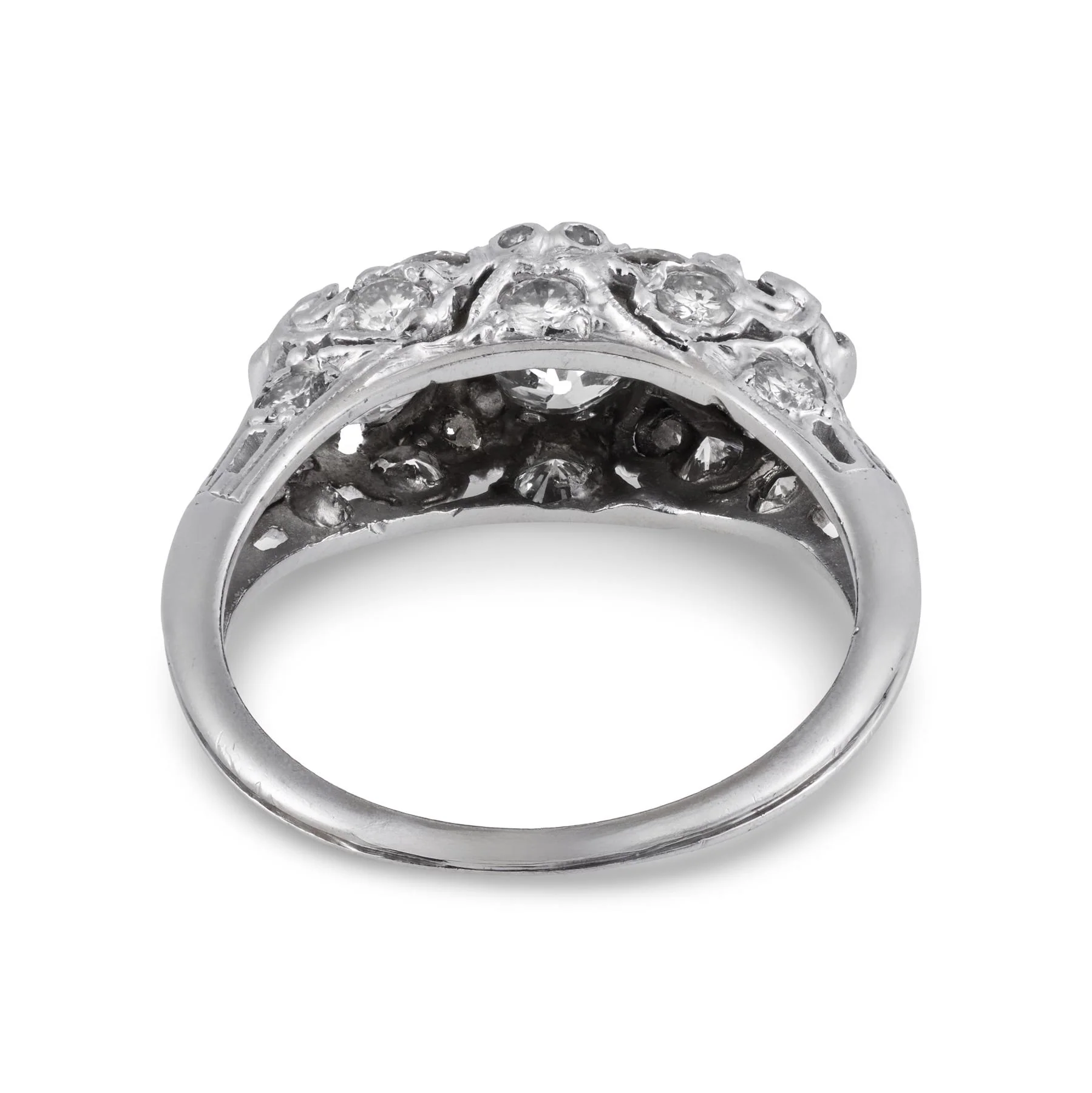 Art Deco Platinum Diamond Three Stone Ring - Image 5