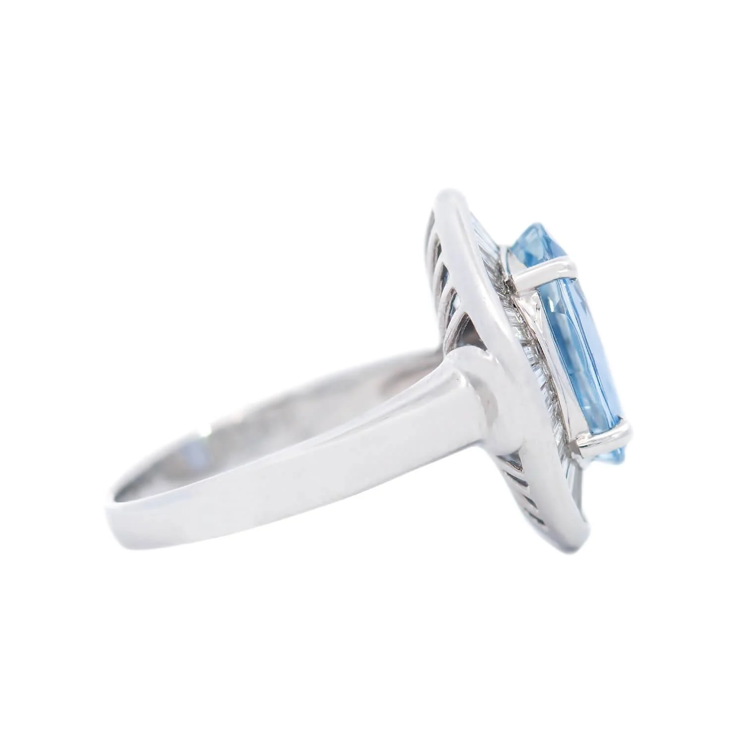 Art Deco Platinum GIA Ceylon Blue Sapphire Engagement Ring - Image 2