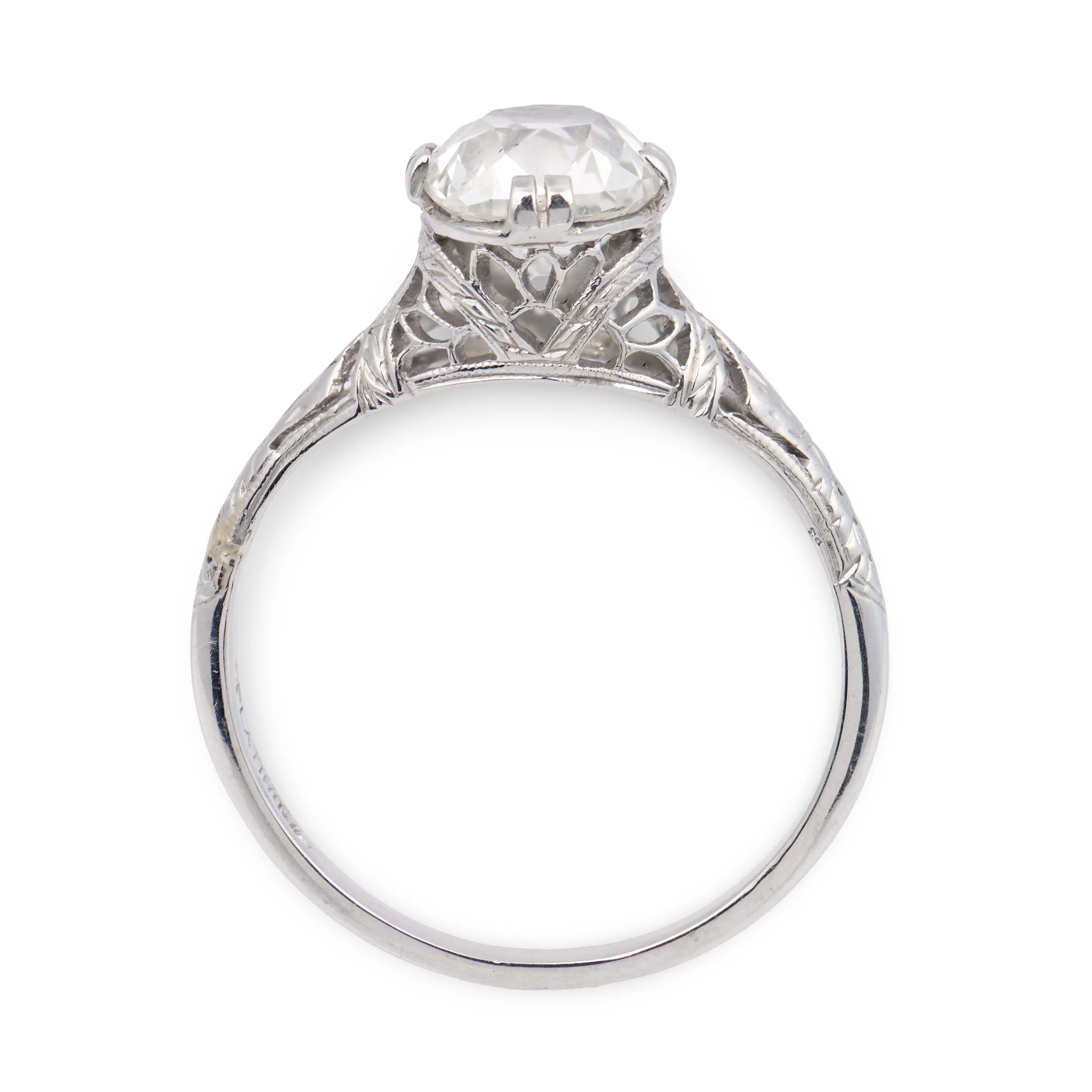 Art Deco Platinum GIA Diamond Engagement Ring 1.50ct. - Image 4