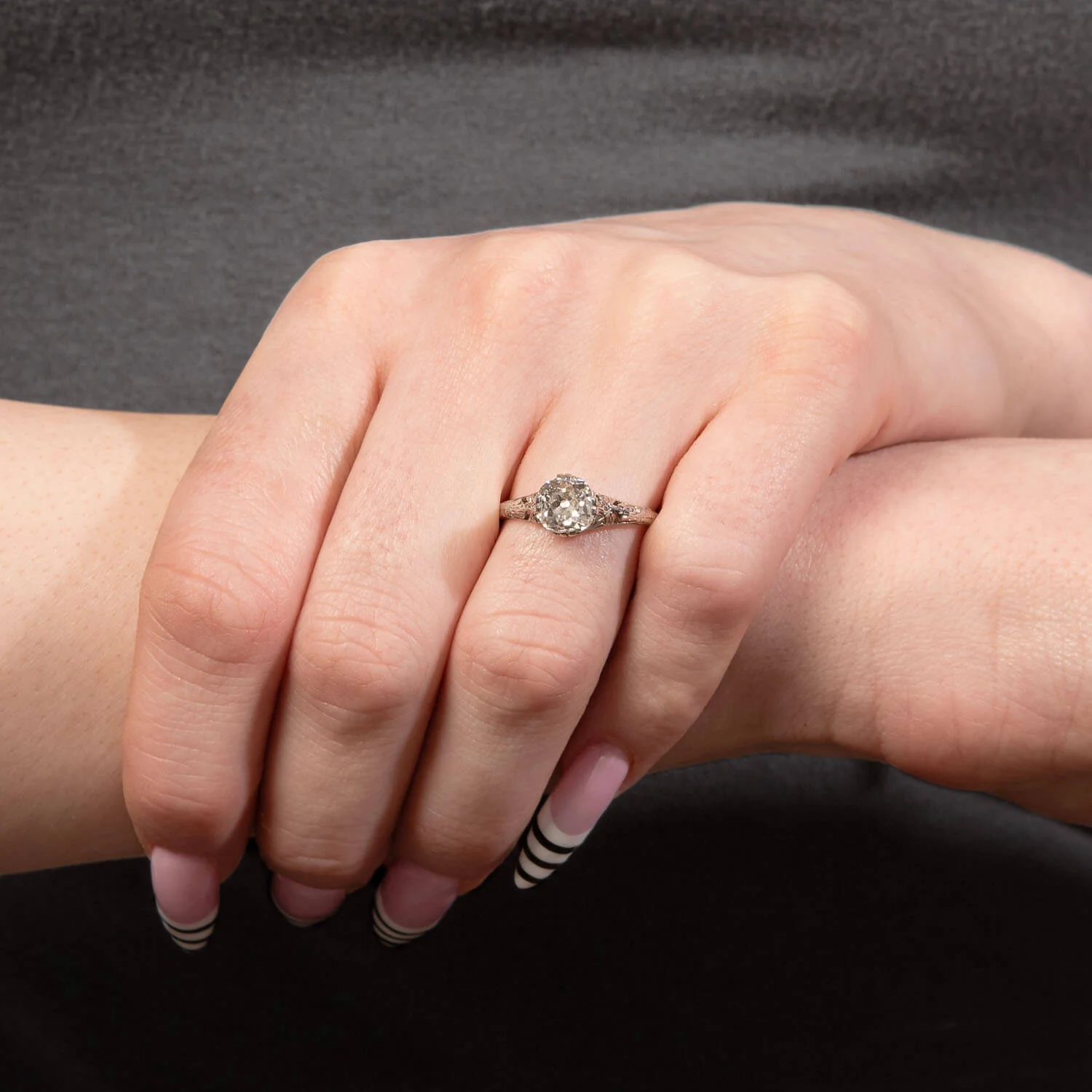 Art Deco Platinum GIA Diamond Engagement Ring 1.50ct. - Image 6